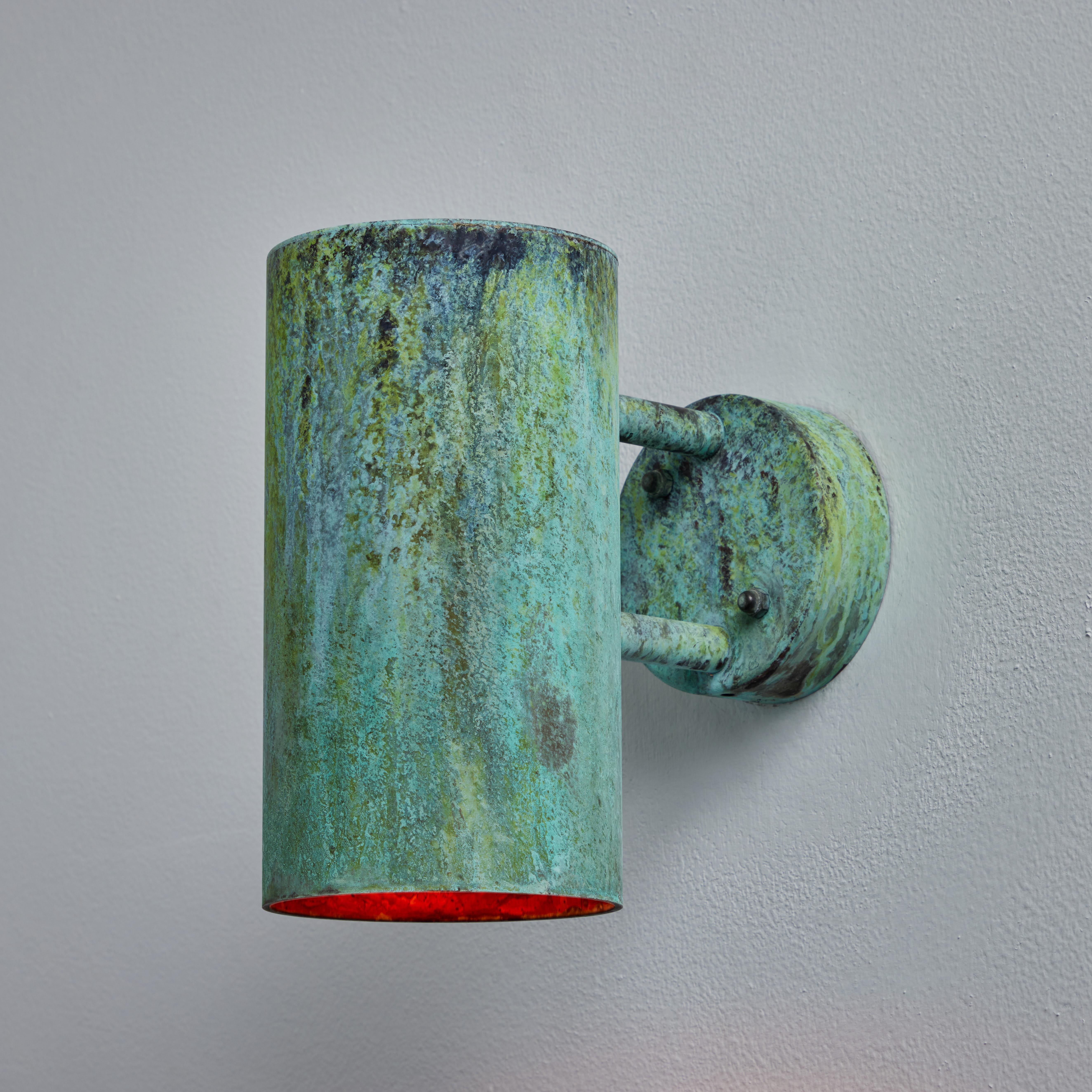 Pair of Hans-Agne Jakobsson C627/110 'Rulle' Verdigris Patinated Outdoor Sconces For Sale 9