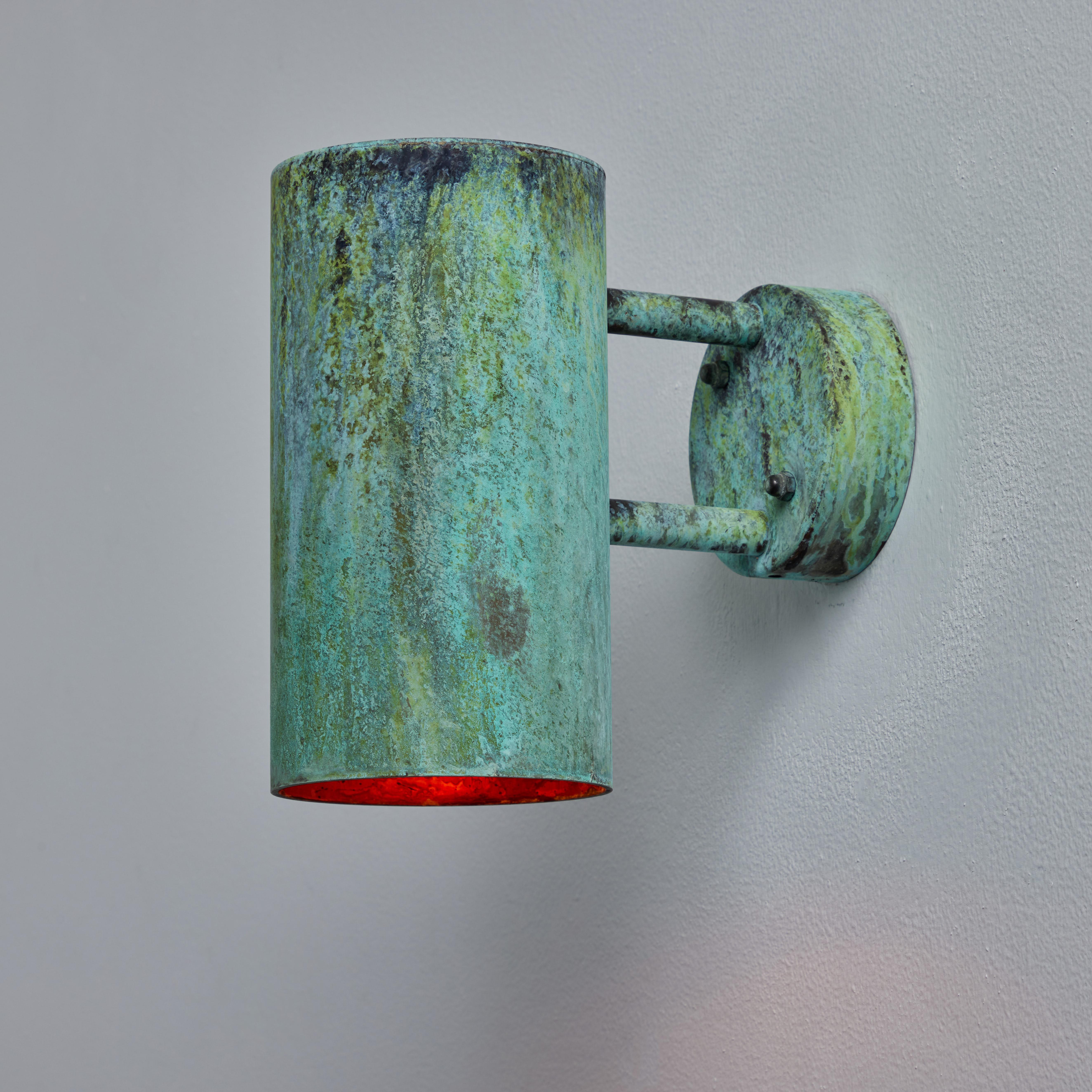 Pair of Hans-Agne Jakobsson C627/110 'Rulle' Verdigris Patinated Outdoor Sconces For Sale 10