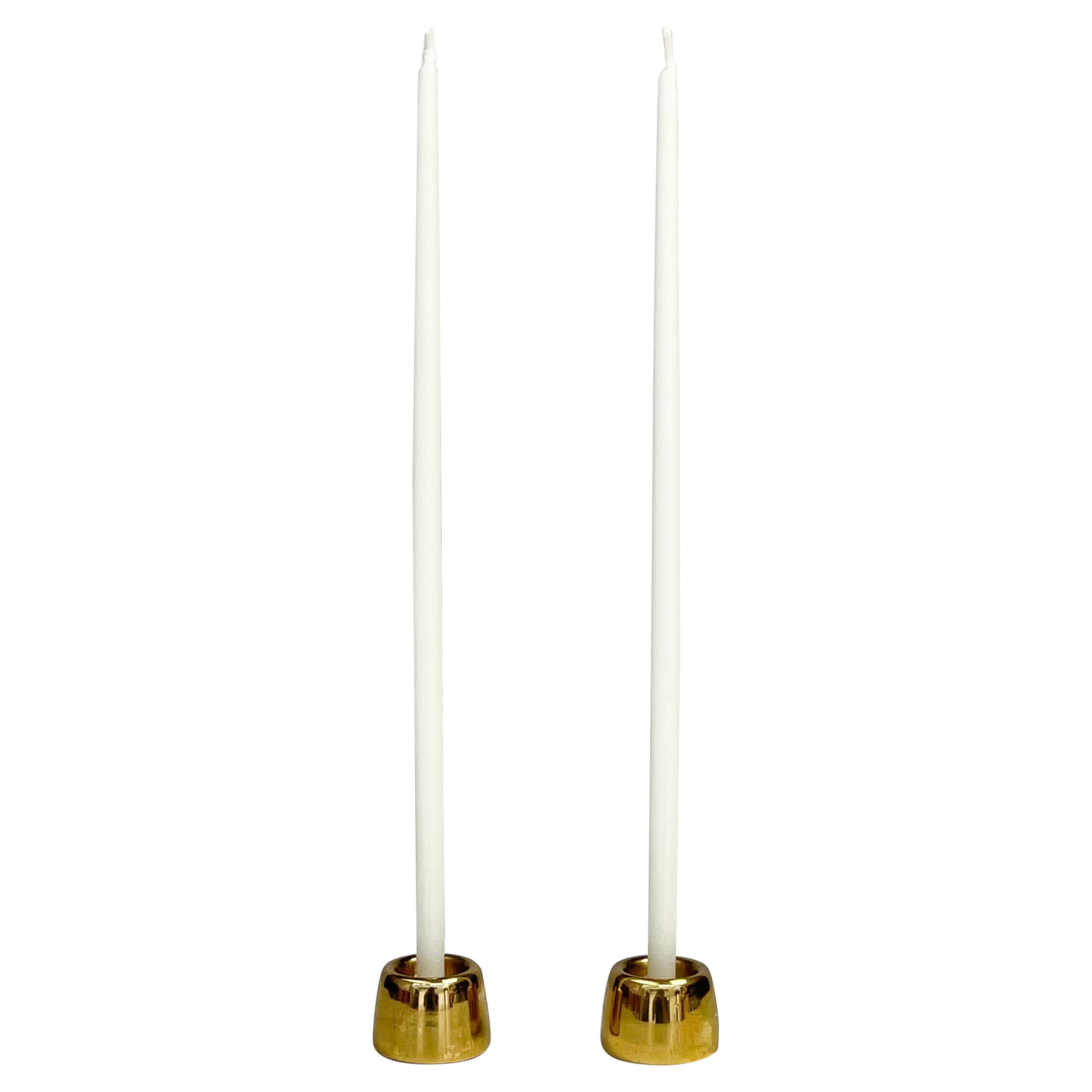 Pair of Hans Agne Jakobsson Candle Sticks Brass L97 Miniature Sweden 1960s