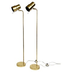 Pair of Hans Agne Jakobsson Floor Lamps Brass G154 Sweden 1970s