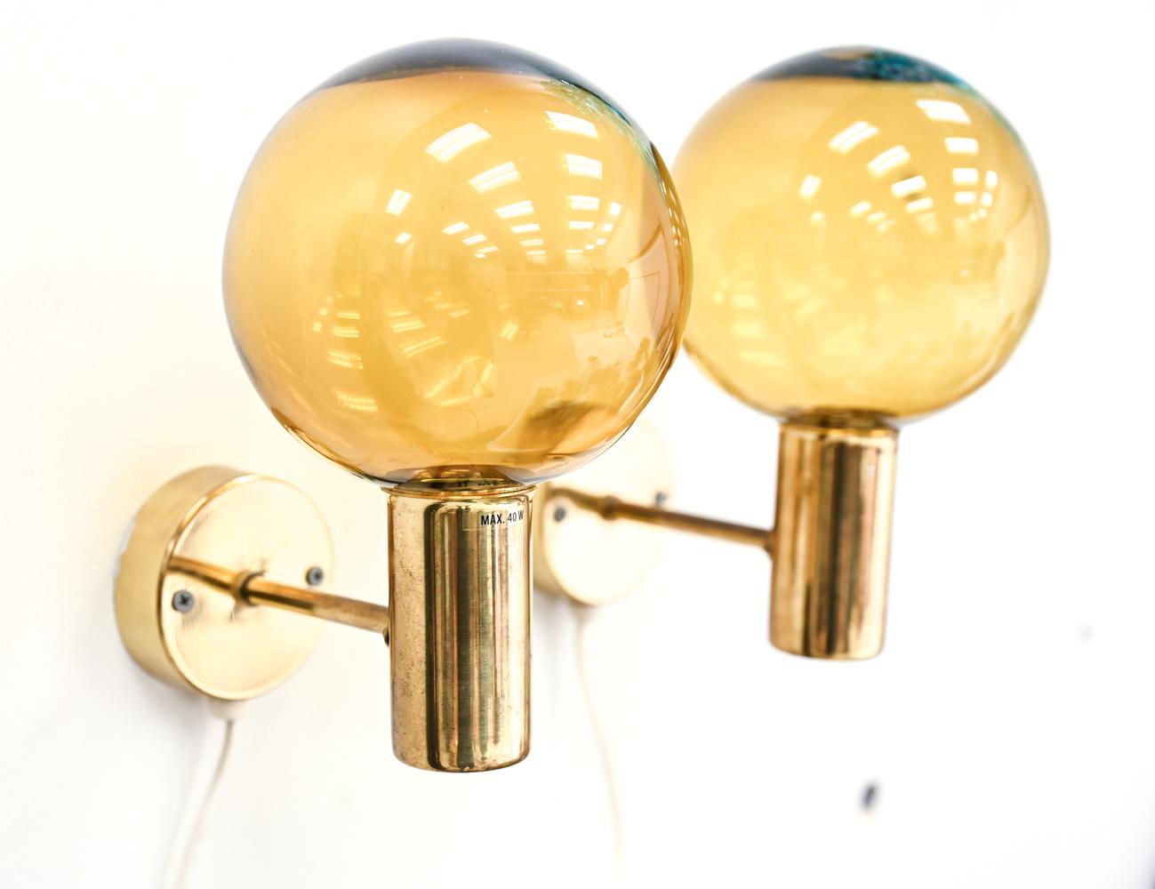 Pair of Hans-Agne Jakobsson for Markaryd V-149 Danish Mid-Century Sconces In Good Condition In Norwalk, CT