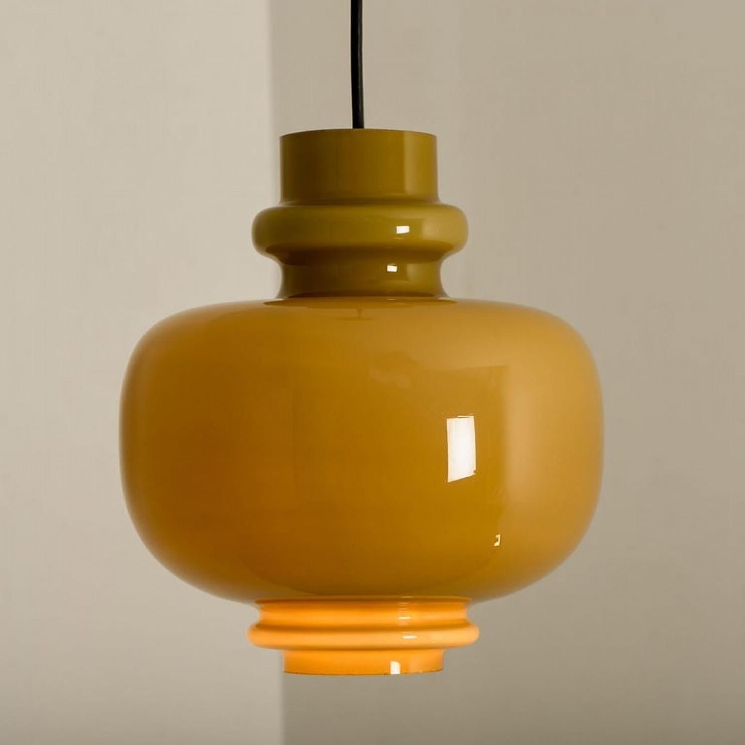 Pair of Hans-Agne Jakobsson for Staff Braun Glass Pendant Lights, 1960 For Sale 5