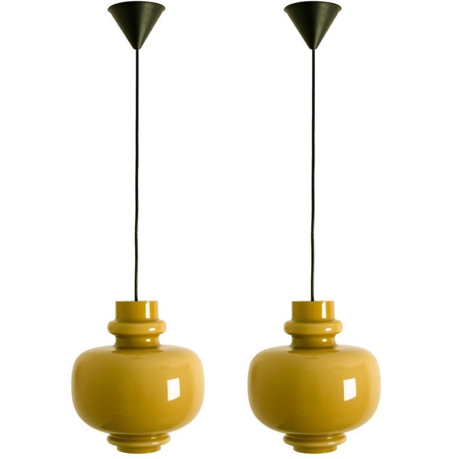 Other Pair of Hans-Agne Jakobsson for Staff Braun Glass Pendant Lights, 1960 For Sale