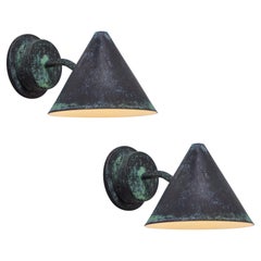 Pair of Hans-Agne Jakobsson 'Mini-Tratten' Darkly Patinated Outdoor Sconces