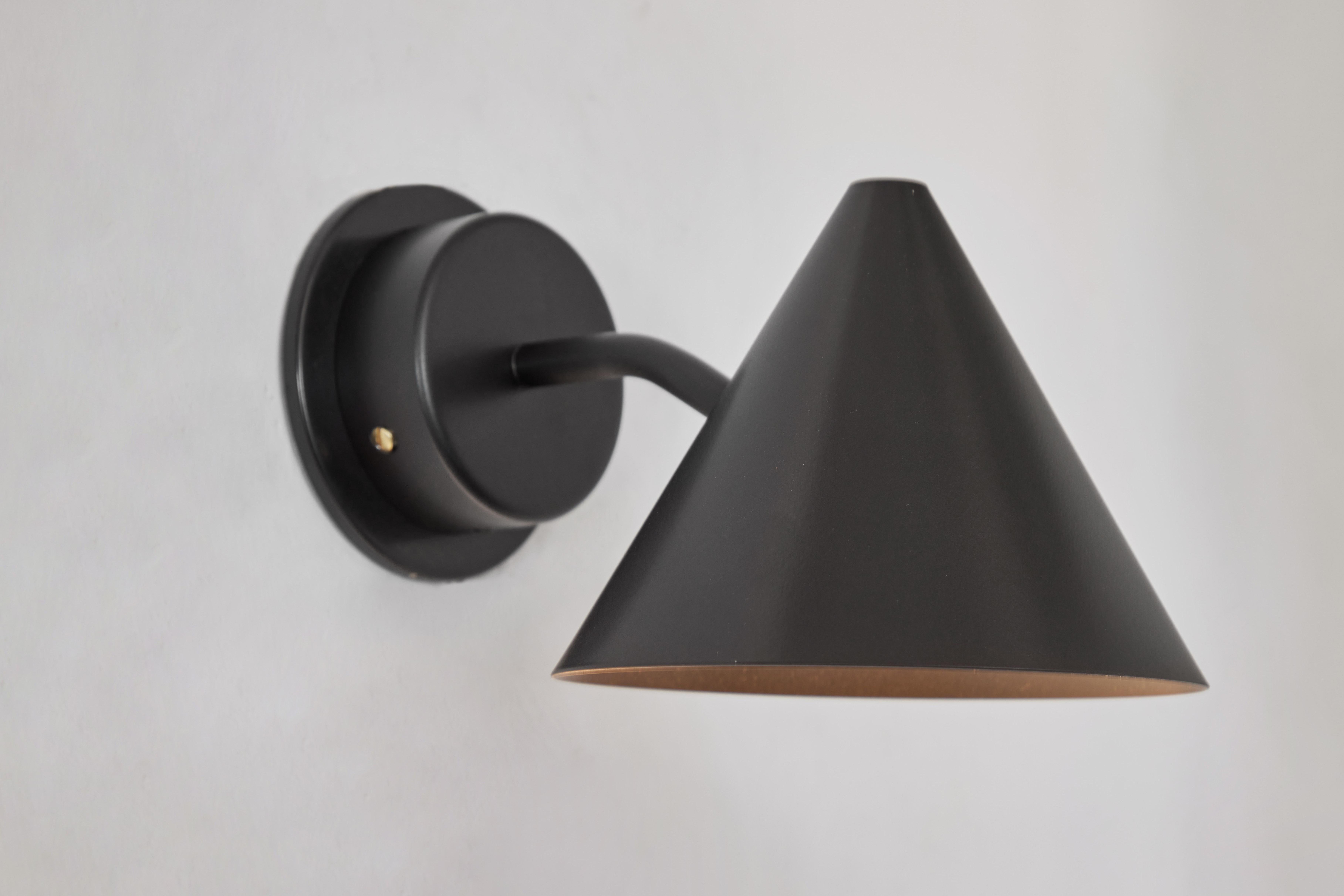 Contemporary Pair of Hans-Agne Jakobsson 'Mini-Tratten' Outdoor Sconces in Black For Sale