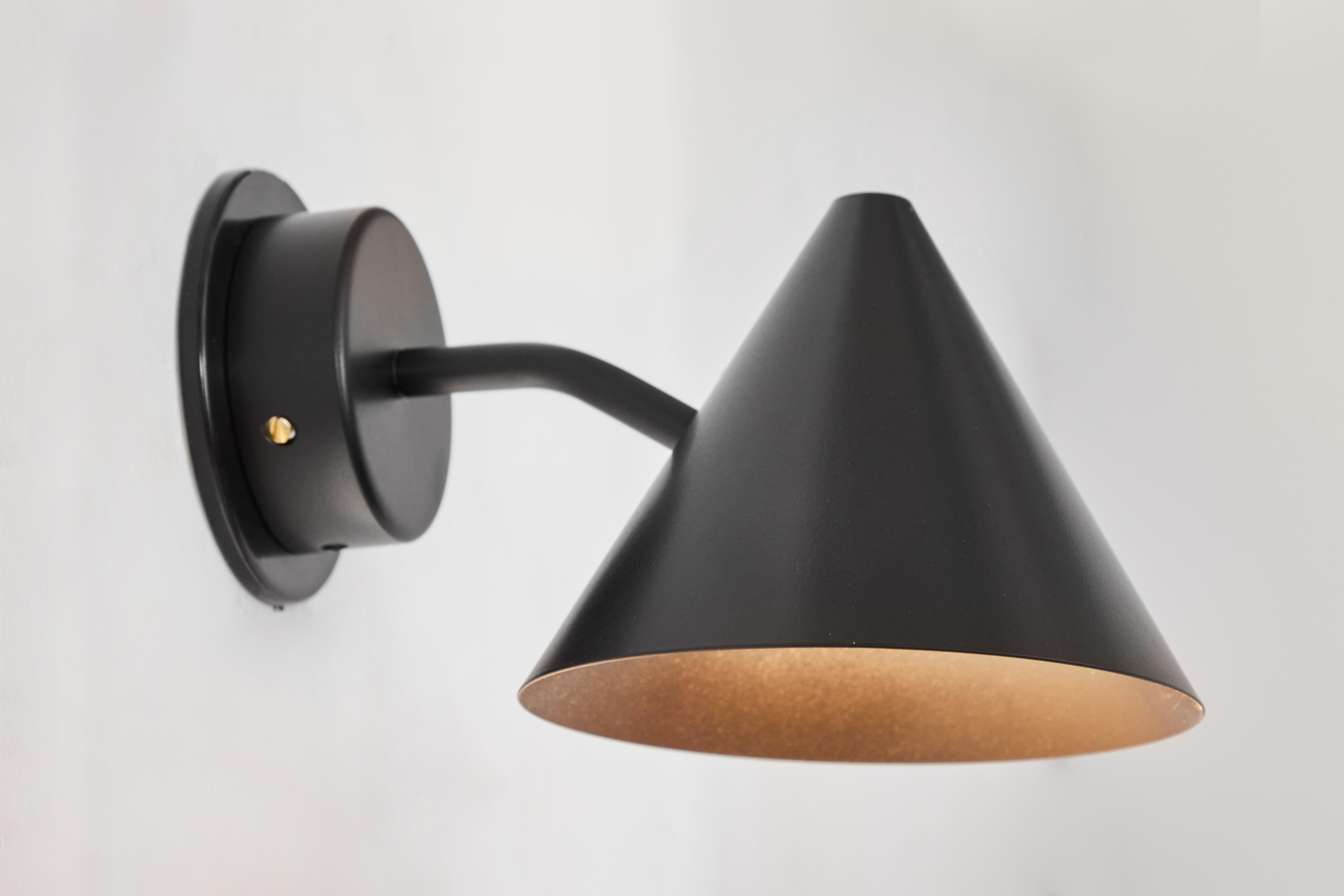 Pair of Hans-Agne Jakobsson 'Mini-Tratten' Outdoor Sconces in Black For Sale 1