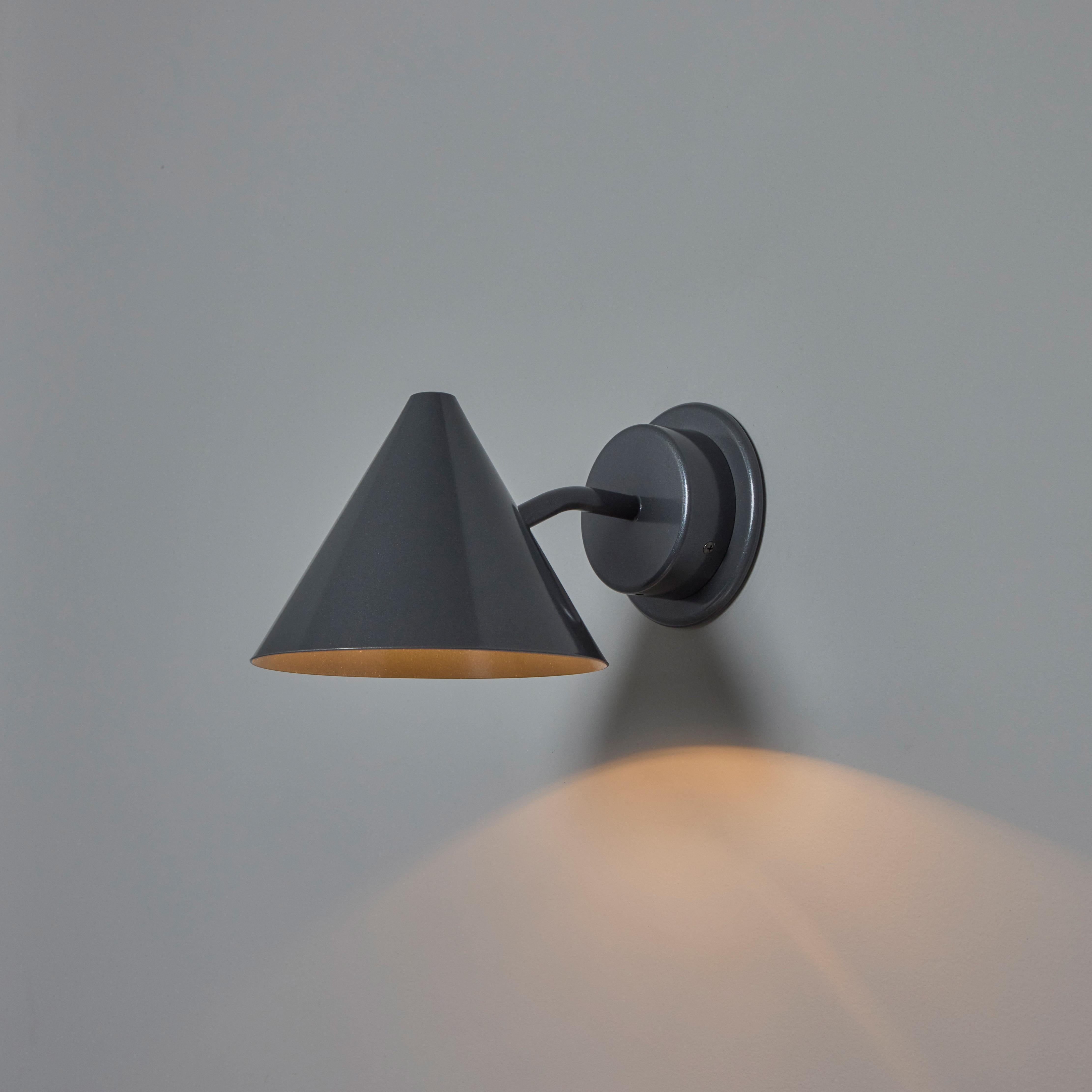 Contemporary Pair of Hans-Agne Jakobsson 'Mini-Tratten' Outdoor Sconces in Painted Steel For Sale