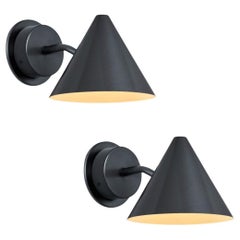 Pair of Hans-Agne Jakobsson 'Mini-Tratten' Outdoor Sconces in Painted Steel