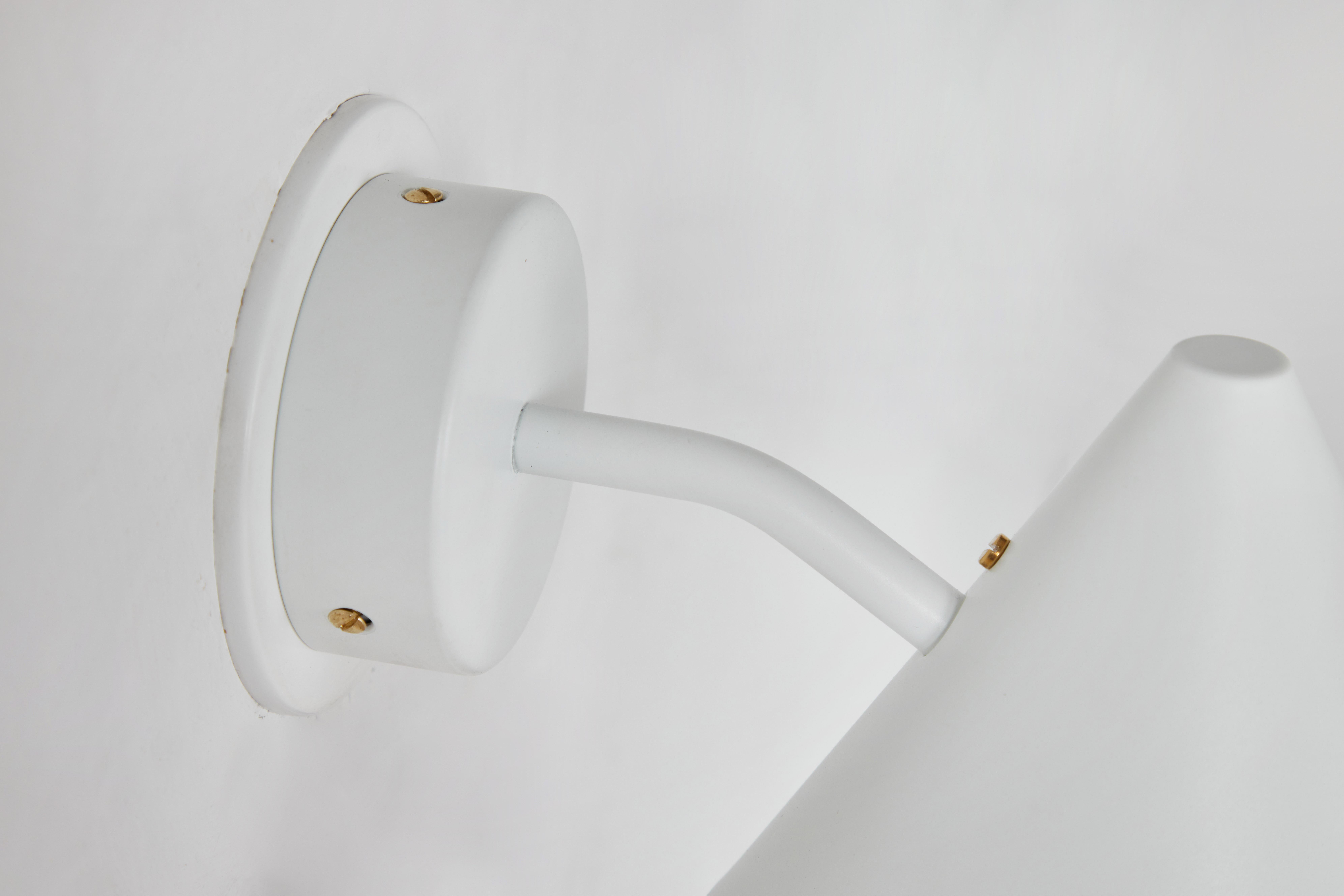 Pair of Hans-Agne Jakobsson 'Mini-Tratten' Outdoor Sconces in White For Sale 1