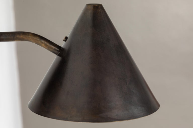 Pair of Hans-Agne Jakobsson 'Mini-Tratten' Dark Brown Patinated Outdoor Sconces For Sale 5
