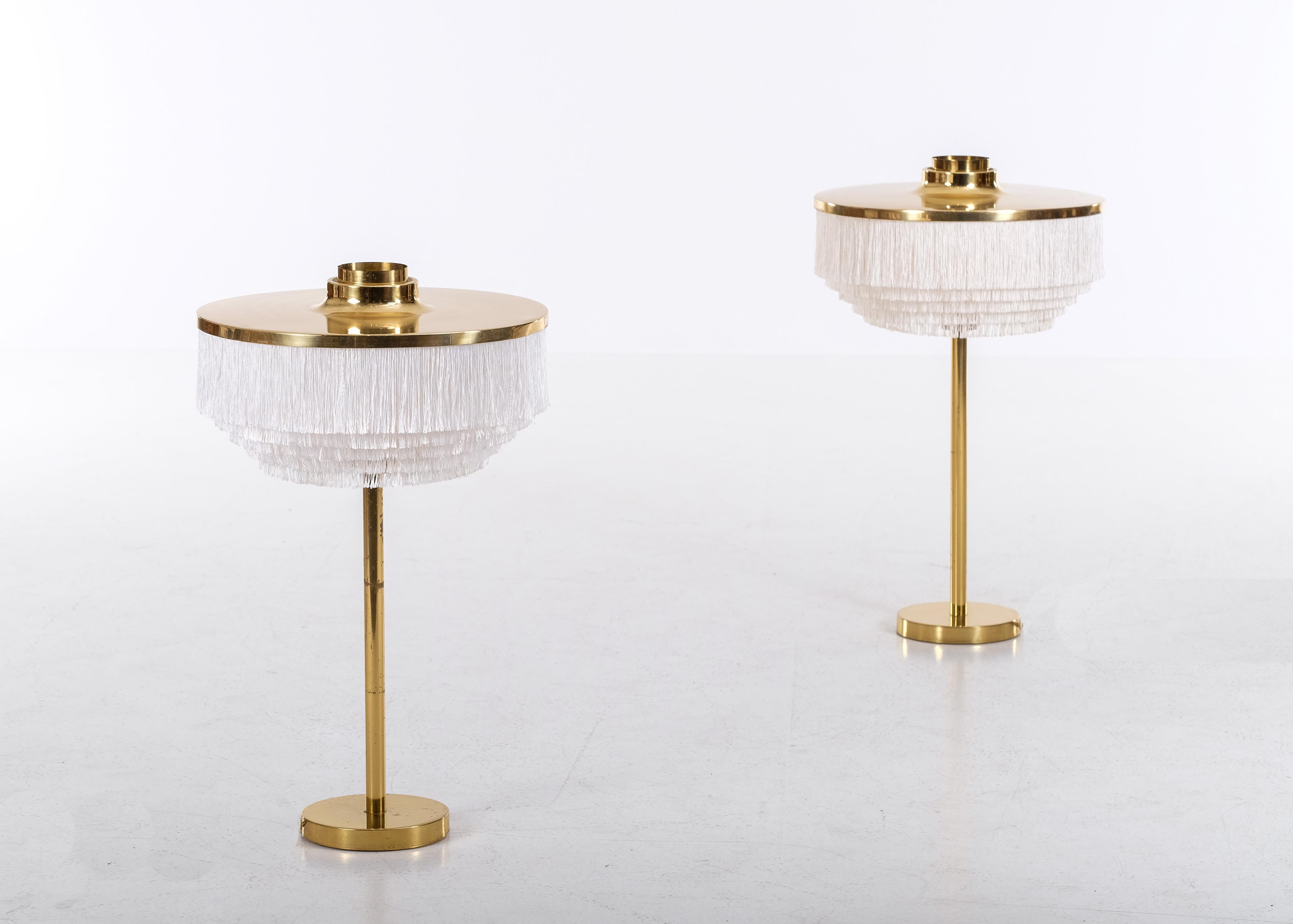 Swedish Pair of Hans-Agne Jakobsson Model B-138 Brass Table Lamps, 1960s For Sale