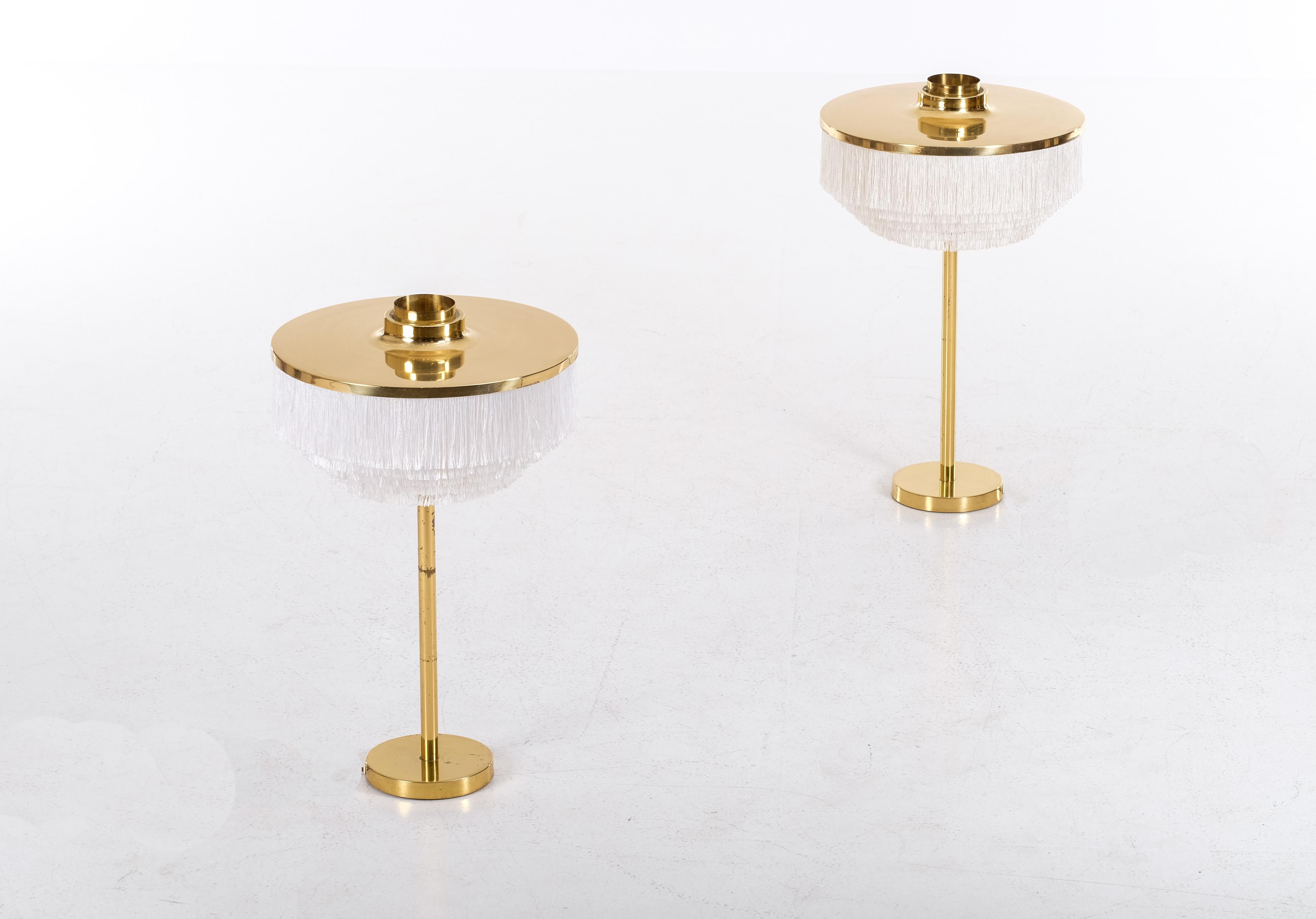 Pair of Hans-Agne Jakobsson Model B-138 Brass Table Lamps, 1960s In Good Condition For Sale In Stockholm, SE