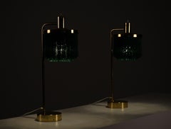 Pair of Hans-Agne Jakobsson Model B-140 Brass Table Lamps, 1960s