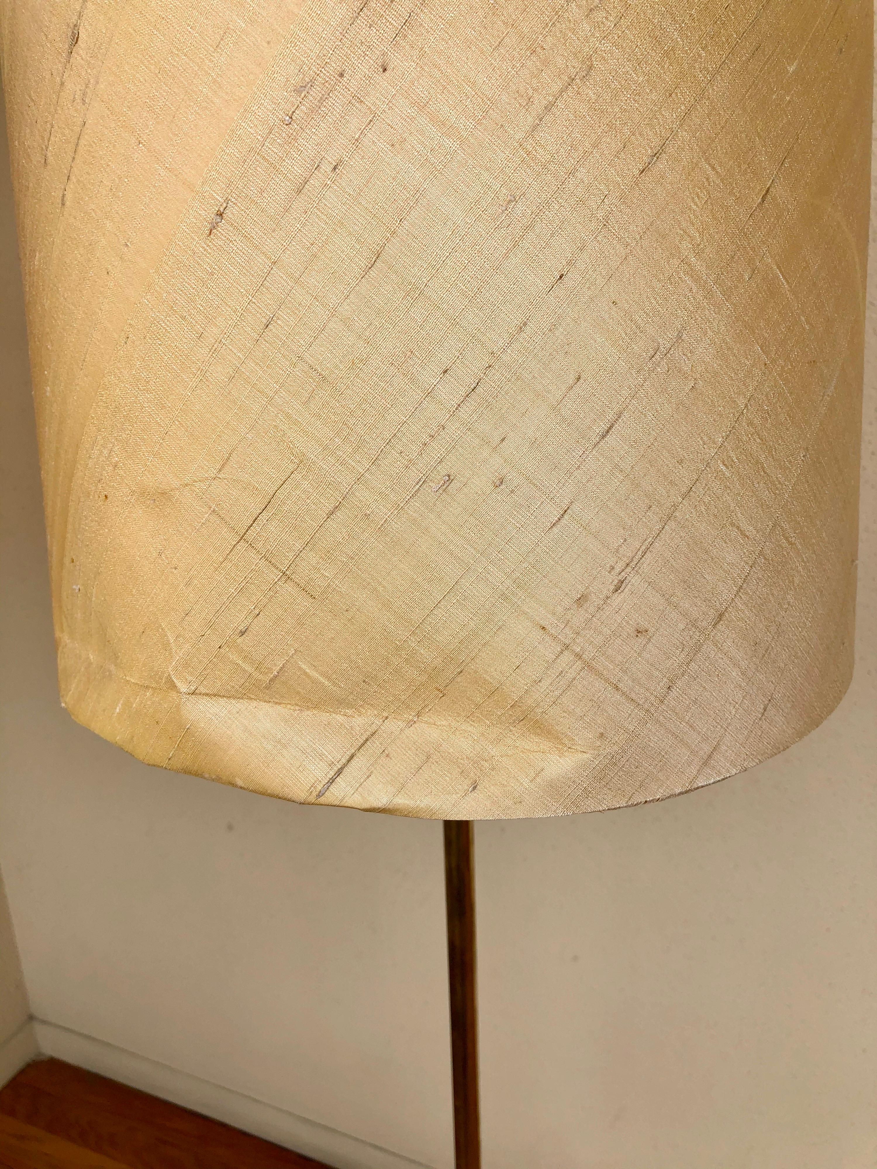 Pair of Hans-Agne Jakobsson Polished Brass Floor Lamps In Good Condition For Sale In San Diego, CA