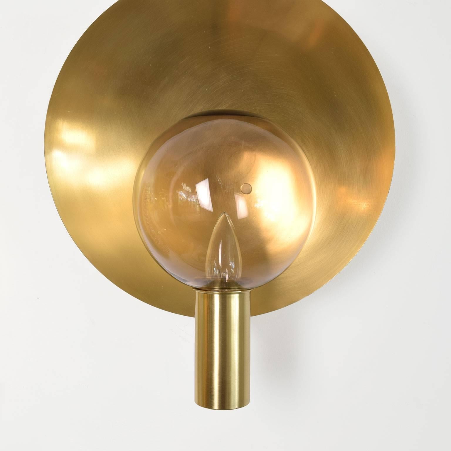 Brass Pair of Hans-Agne Jakobsson Sconces Markaryd Scandinavian Modern