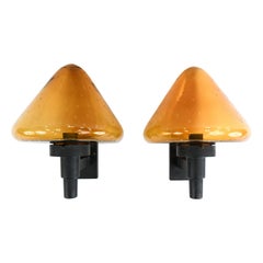 Pair of Hans Agne Jakobsson Style Mushroom Form Outdoor Lights