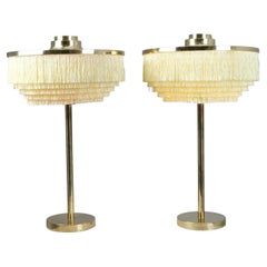 Pair of Hans-Agne Jakobsson Table Lamp Model B-138 with Fringes, Markaryd 1960s