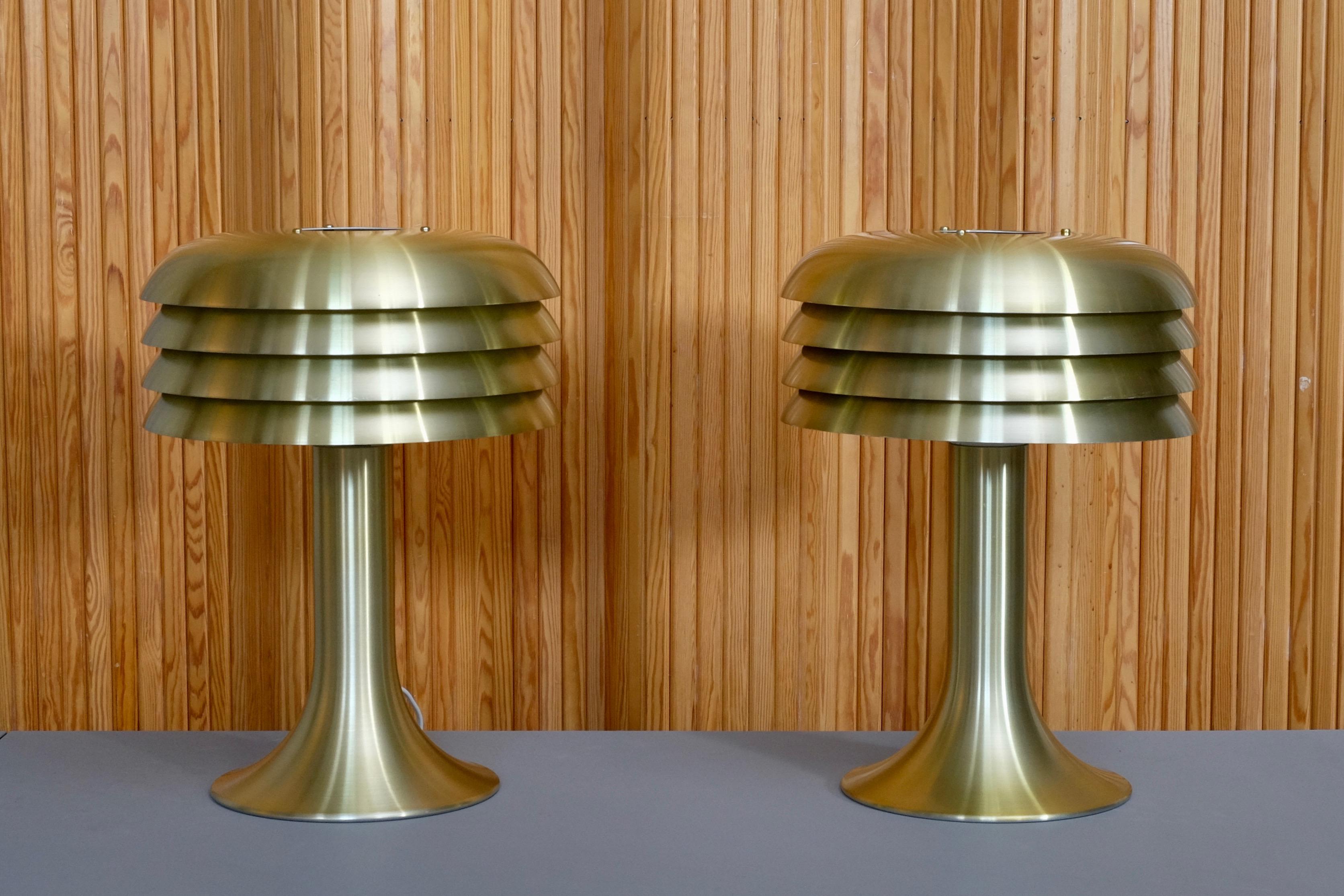 Scandinavian Modern Pair of Hans-Agne Jakobsson Table Lamps BN-26, 1960s