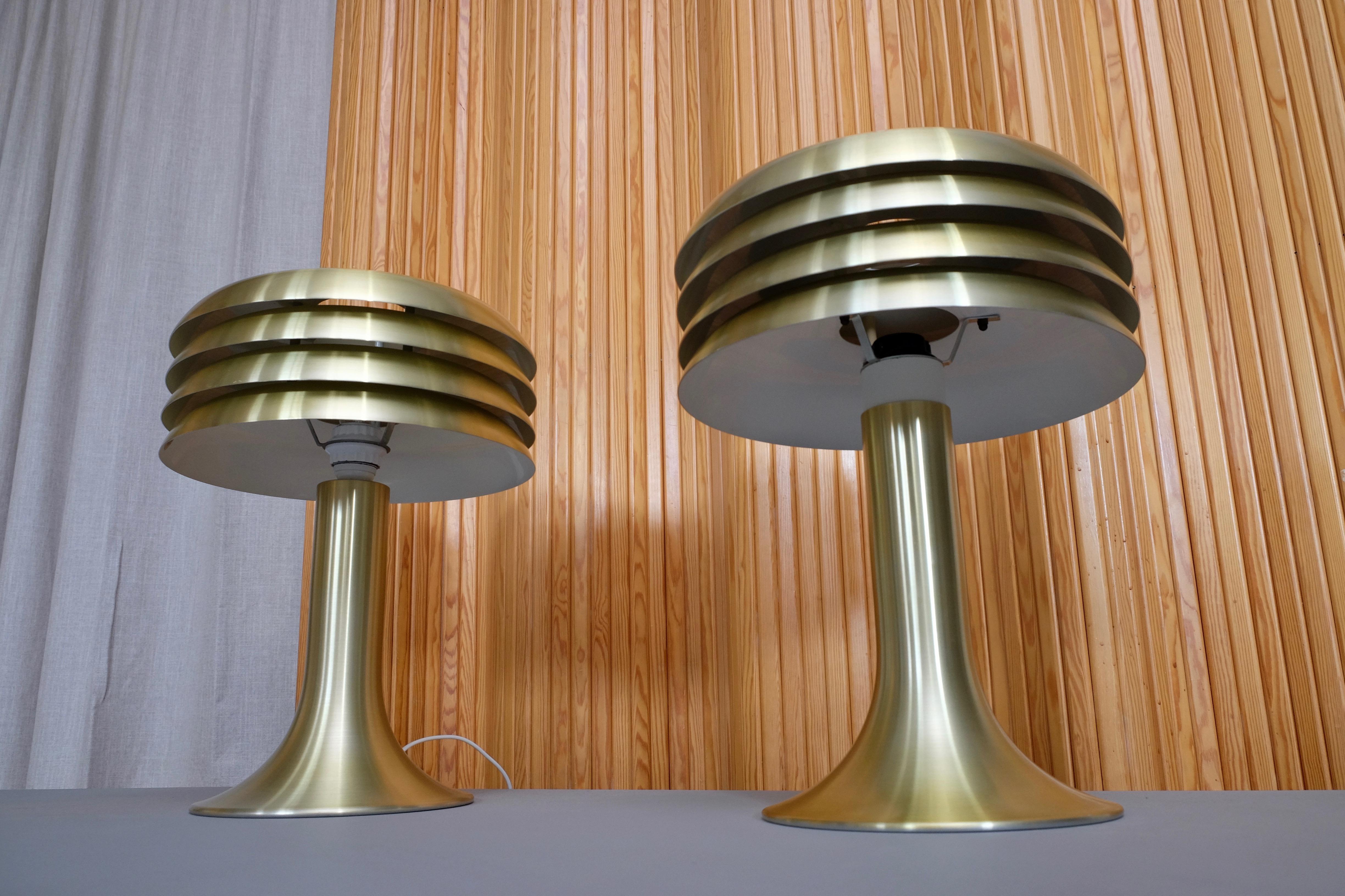 Swedish Pair of Hans-Agne Jakobsson Table Lamps BN-26, 1960s