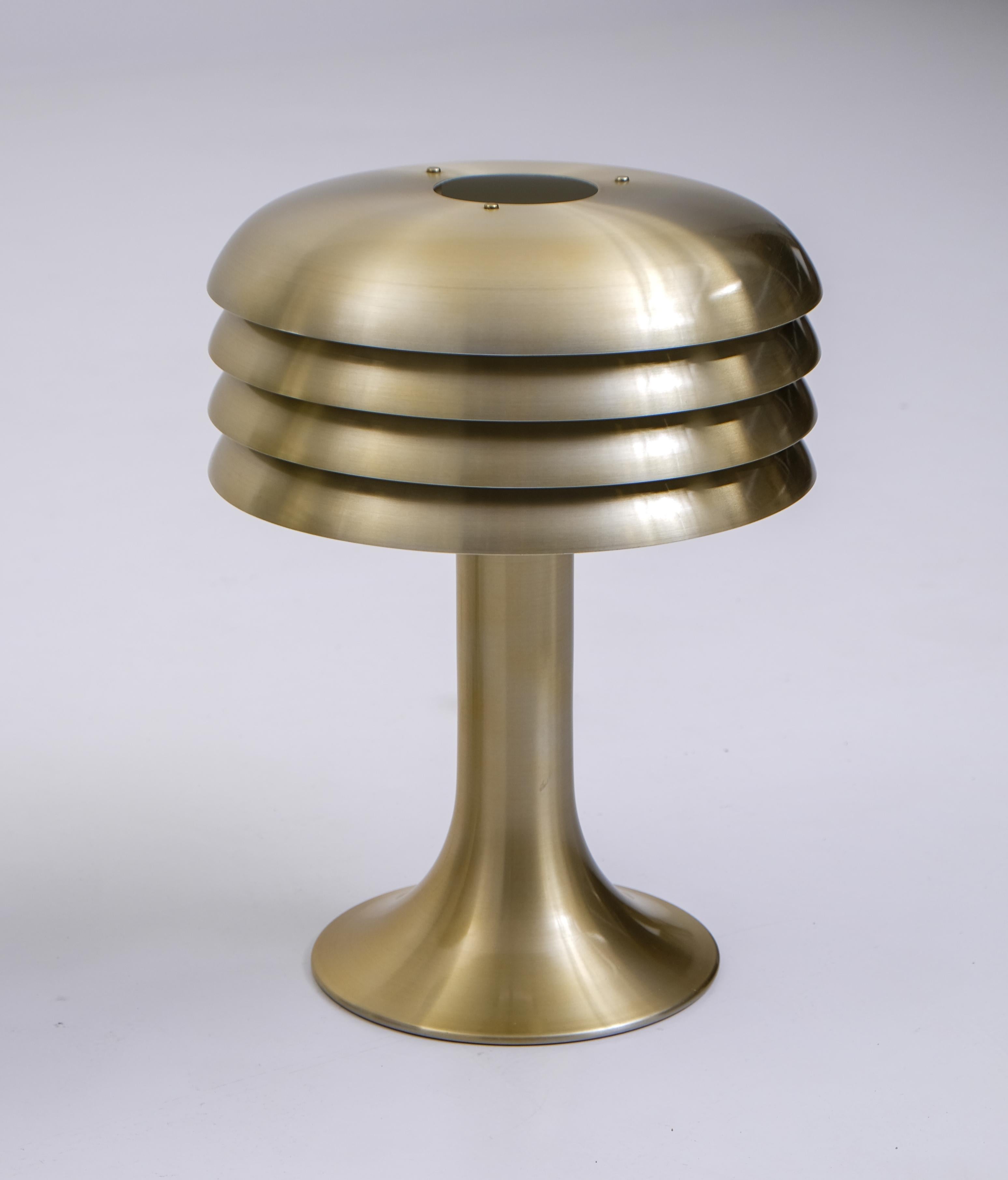 Aluminum Pair of Hans-Agne Jakobsson Table Lamps BN-26, 1960s For Sale