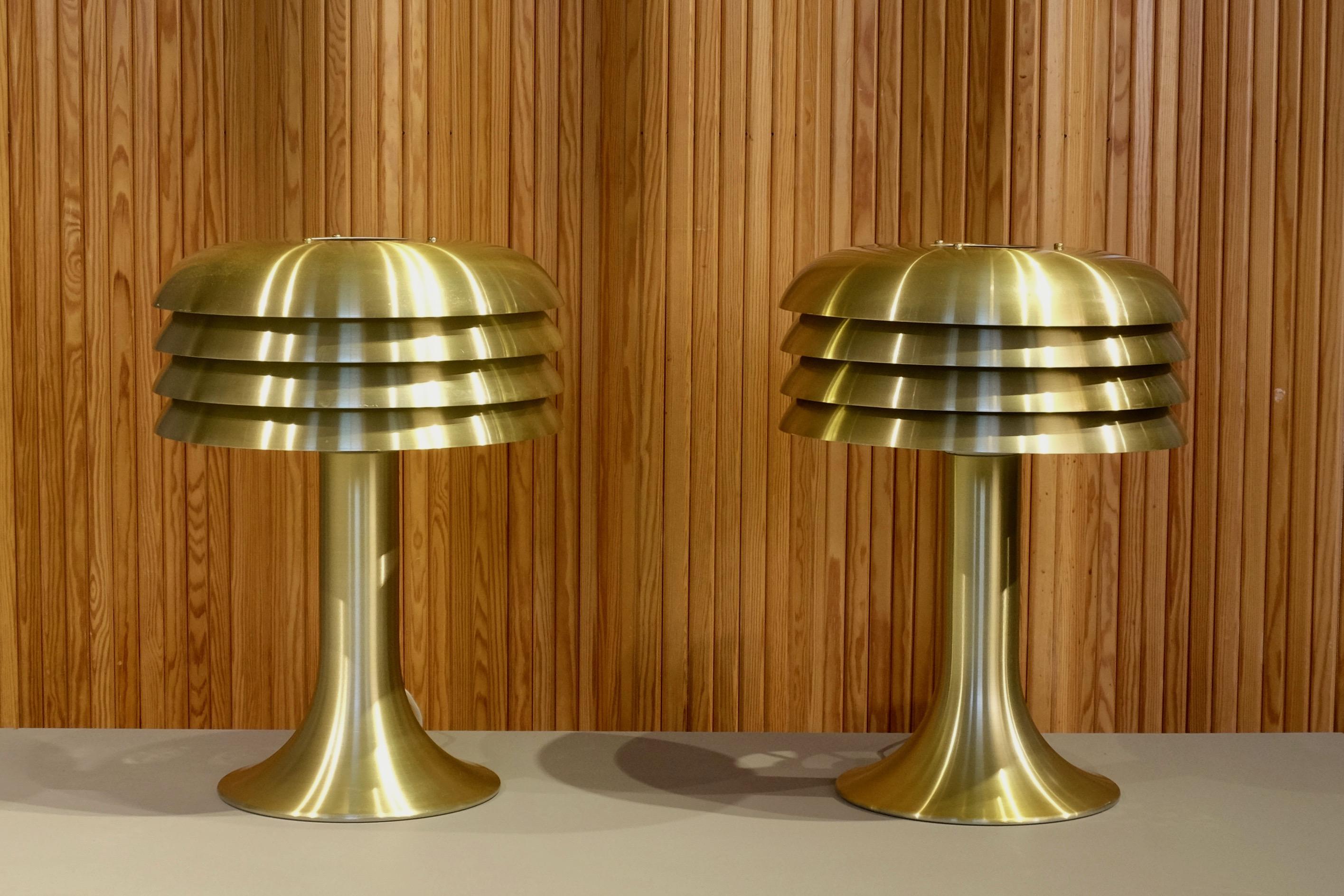 Mid-20th Century Pair of Hans-Agne Jakobsson Table Lamps BN-26, 1960s