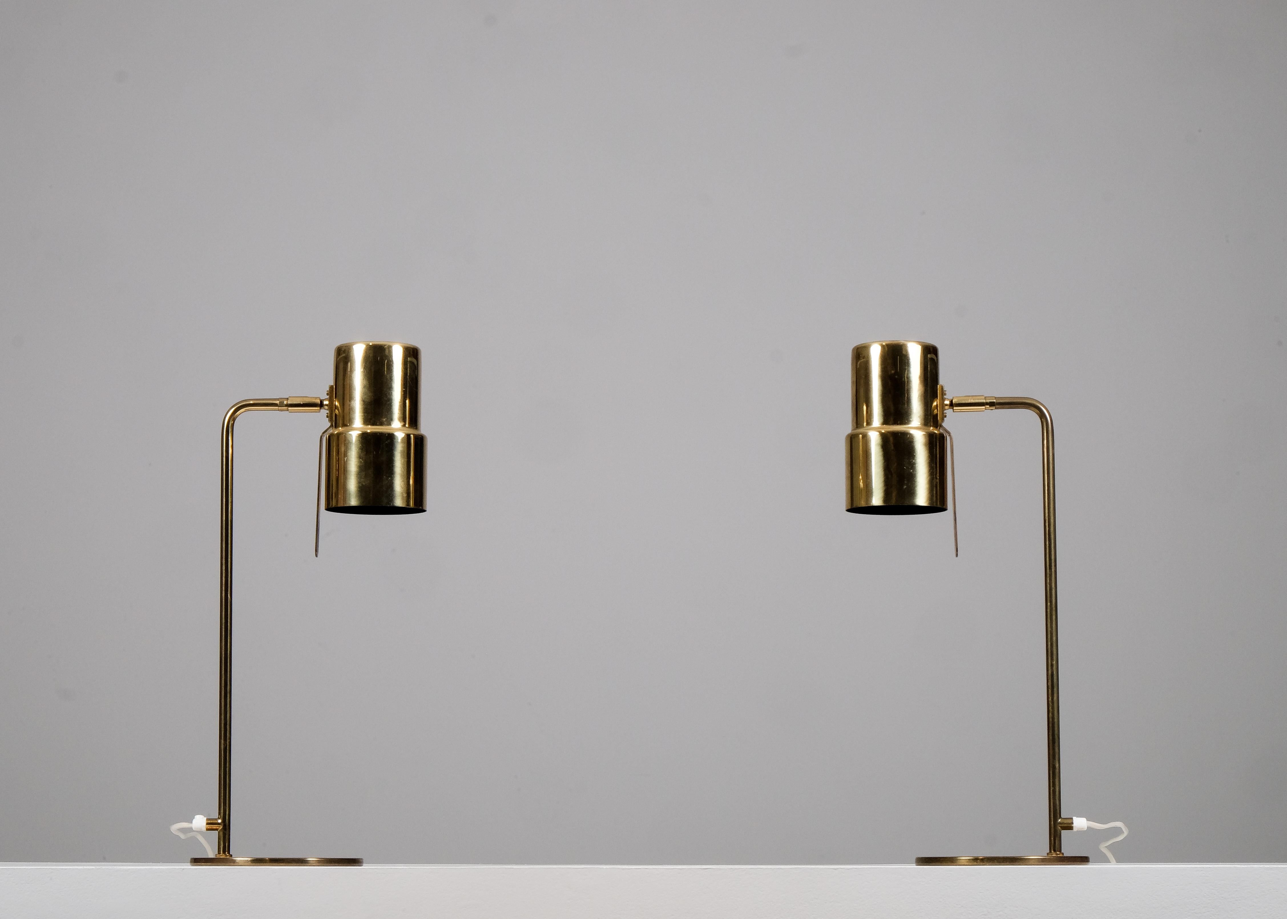 Scandinave moderne Paire de lampes de bureau Hans-Agne Jakobsson modèle B-195, années 1960 en vente