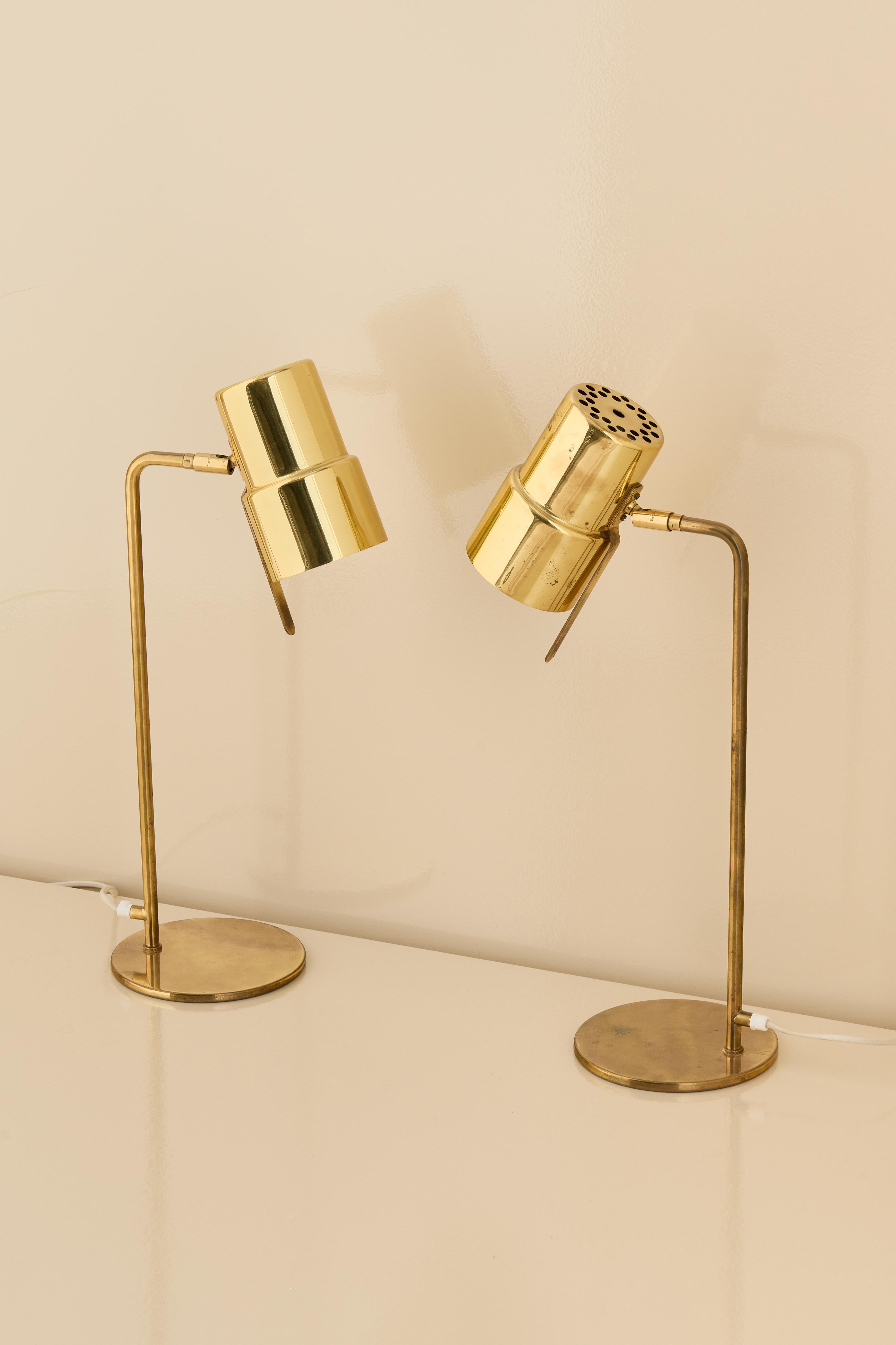 Scandinave moderne Paire de lampes de bureau Hans-Agne Jakobsson modèle B-195, années 1960 en vente