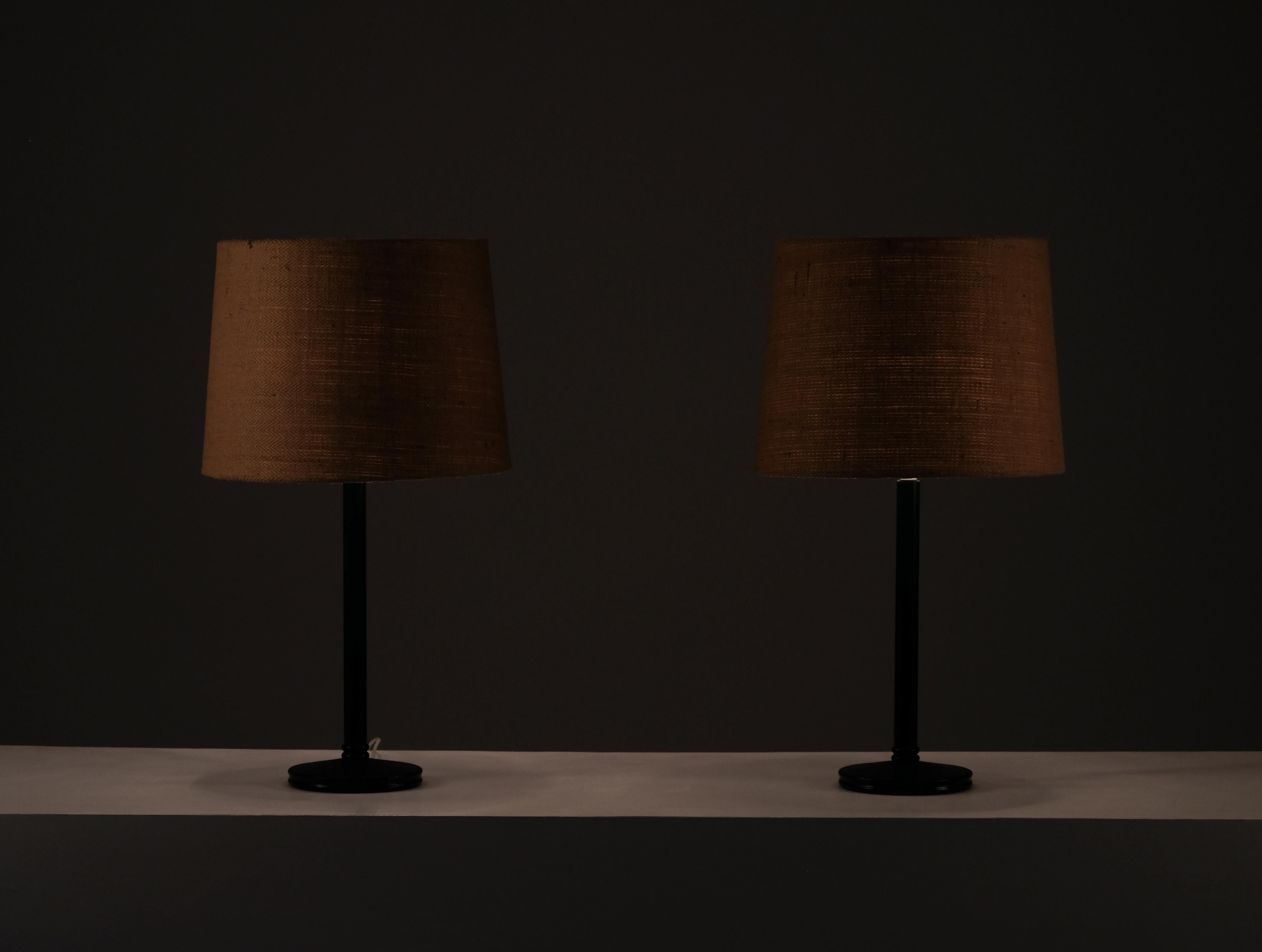 Paar Hans-Agne Jakobsson-Tischlampen, Modell BN 75, Schweden, 1960er Jahre im Angebot 5