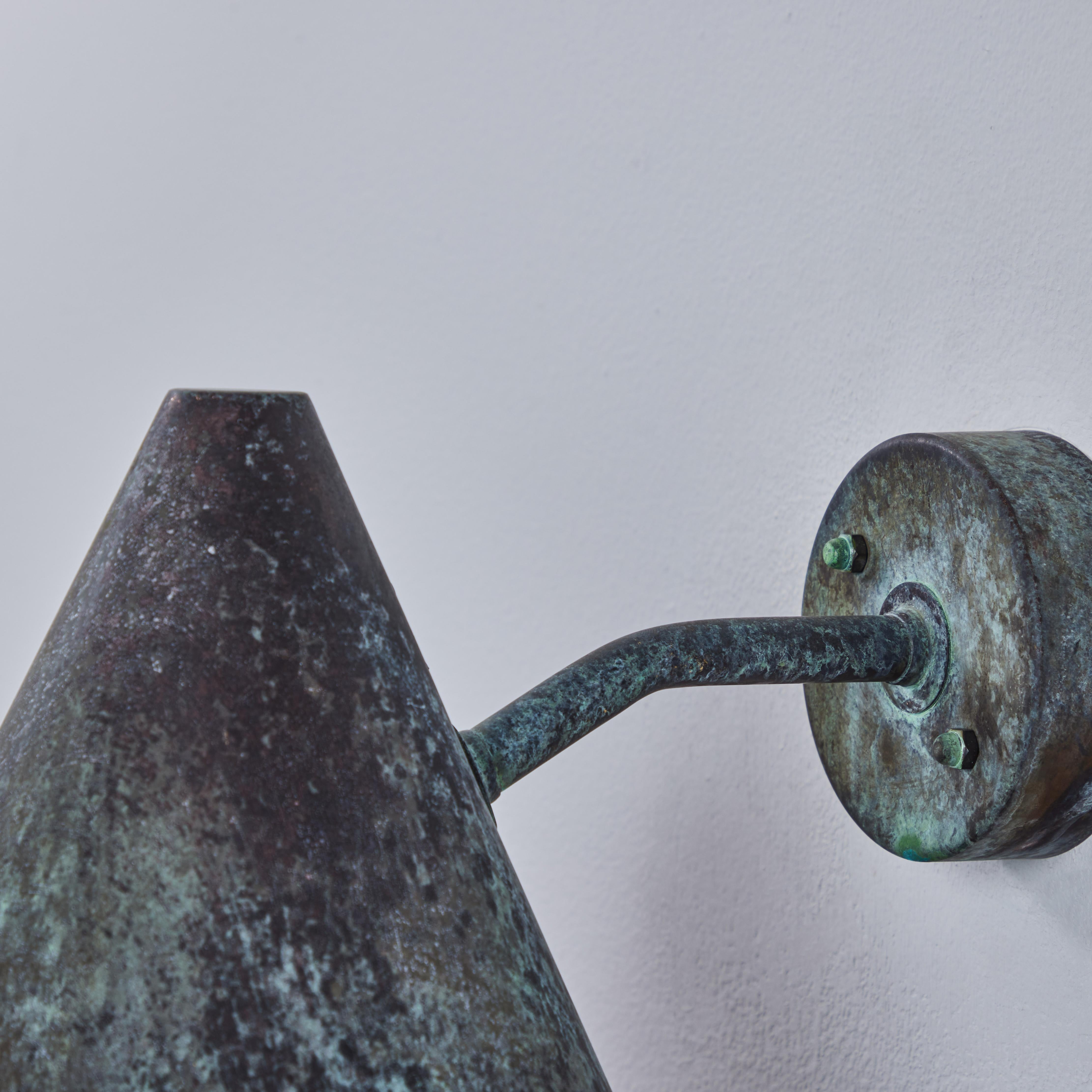 Pair of Hans-Agne Jakobsson 'Tratten' Darkly Patinated Outdoor Sconces For Sale 4