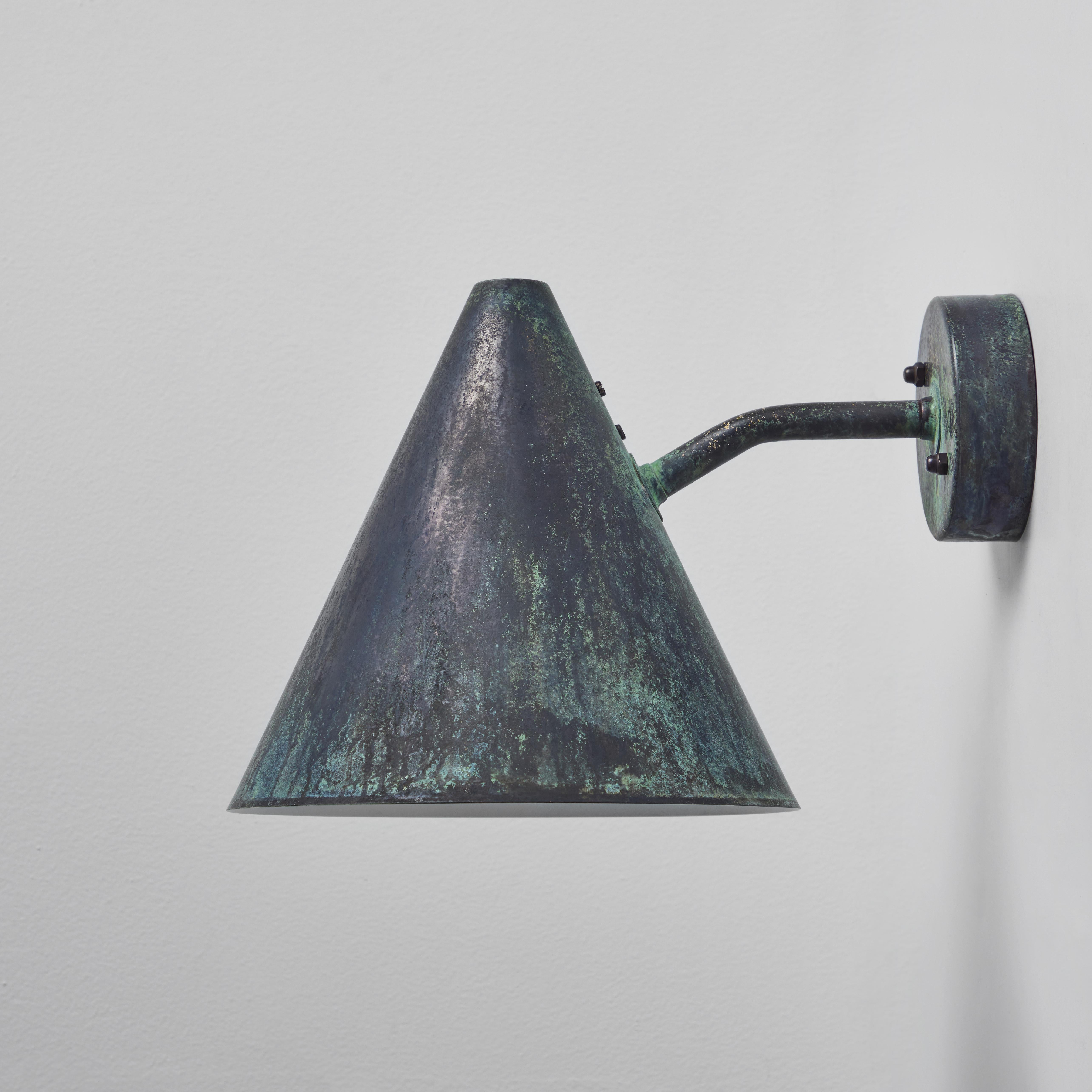 Swedish Pair of Hans-Agne Jakobsson 'Tratten' Darkly Patinated Outdoor Sconces For Sale
