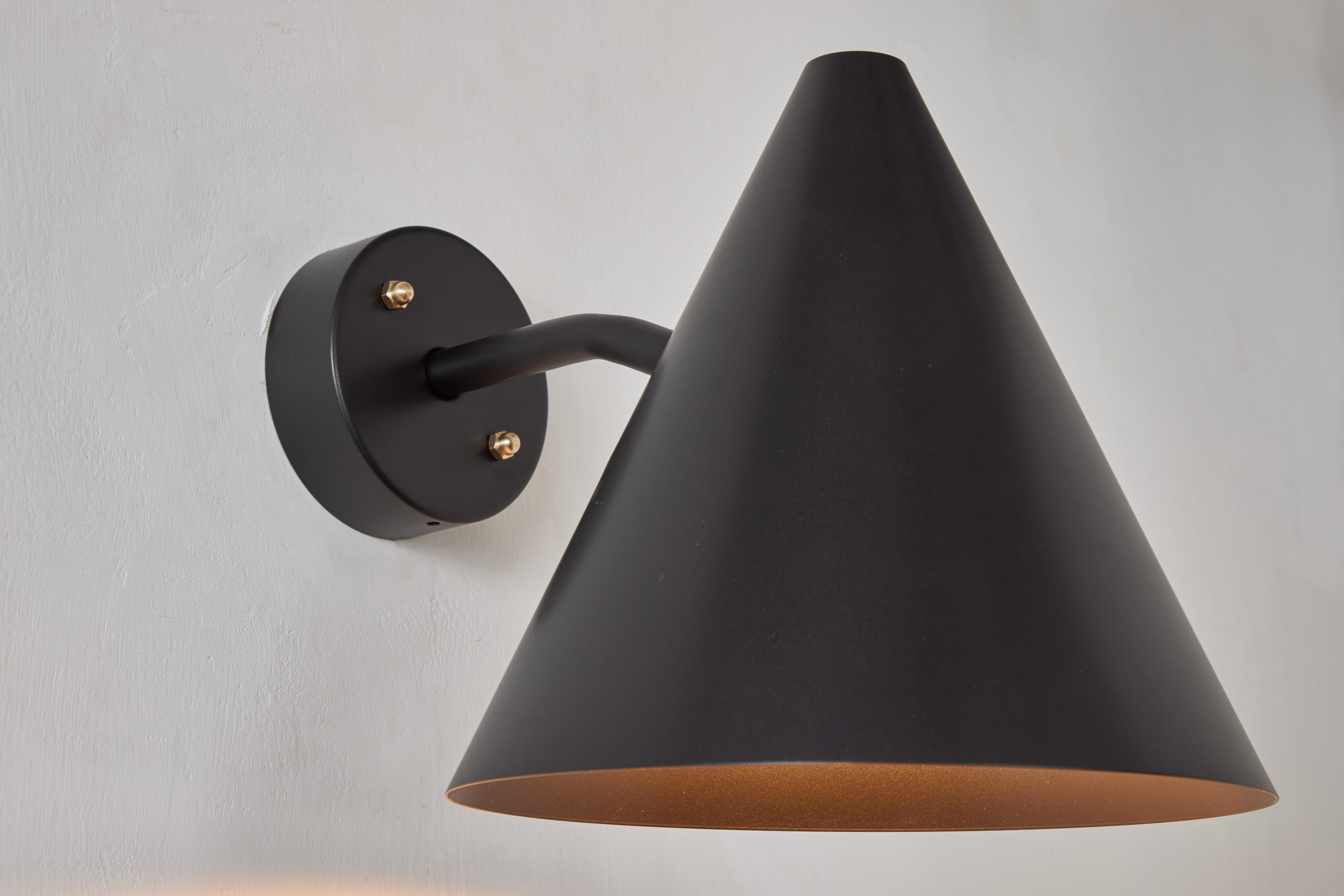Contemporary Pair of Hans-Agne Jakobsson 'Tratten' Outdoor Sconces in Black For Sale