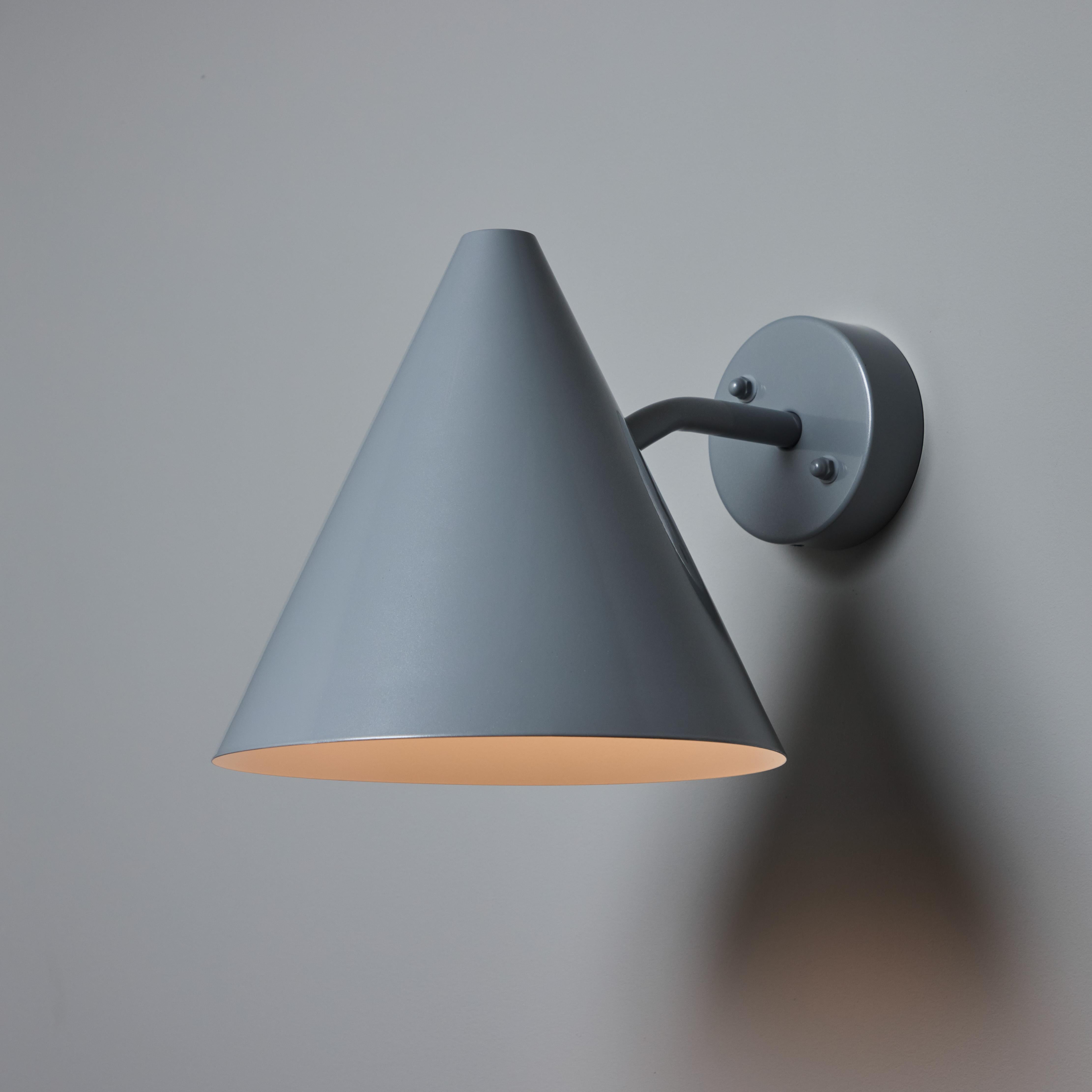 Pair of Hans-Agne Jakobsson 'Tratten' Outdoor Sconces in Painted Silver For Sale 3