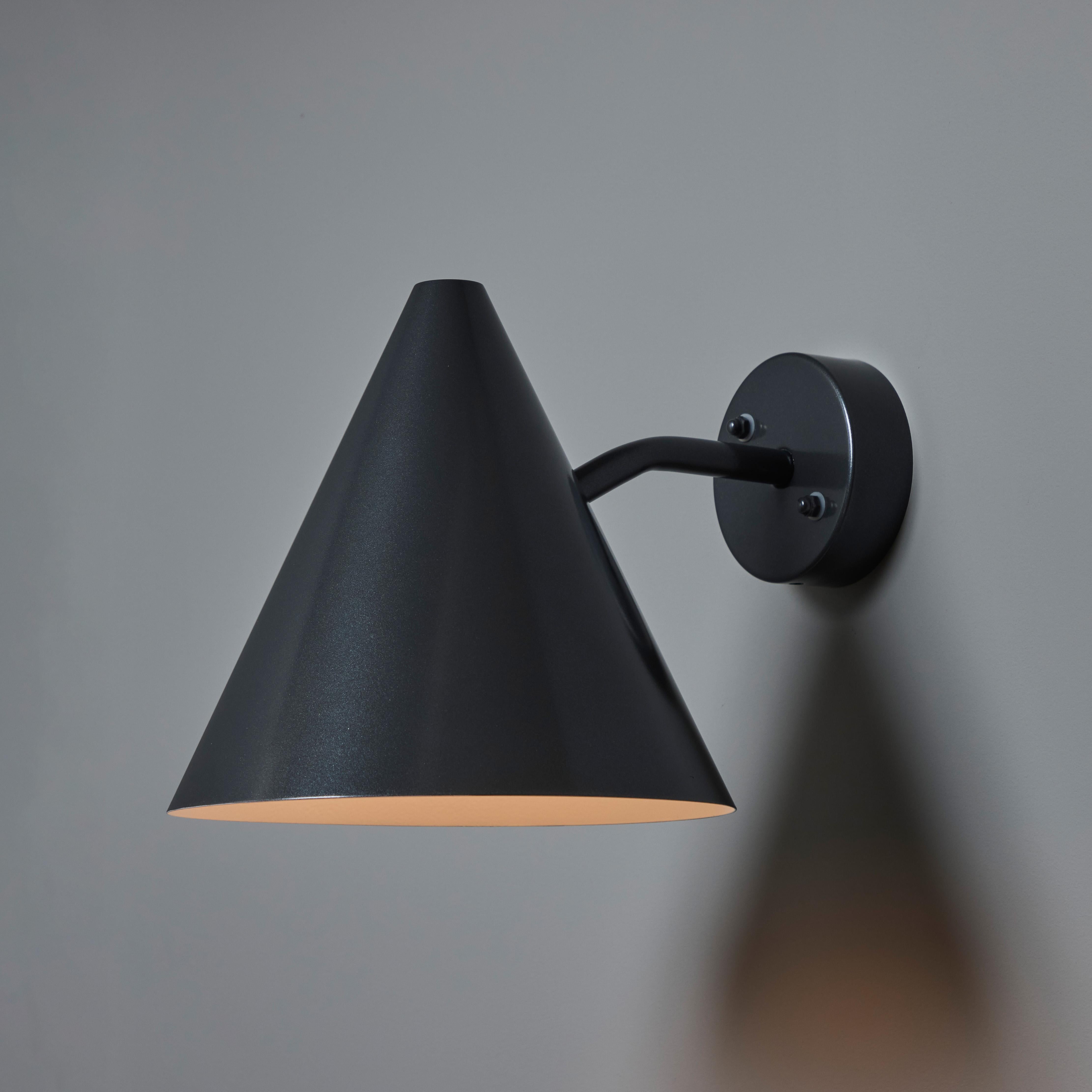 Swedish Pair of Hans-Agne Jakobsson 'Tratten' Outdoor Sconces in Painted Steel For Sale