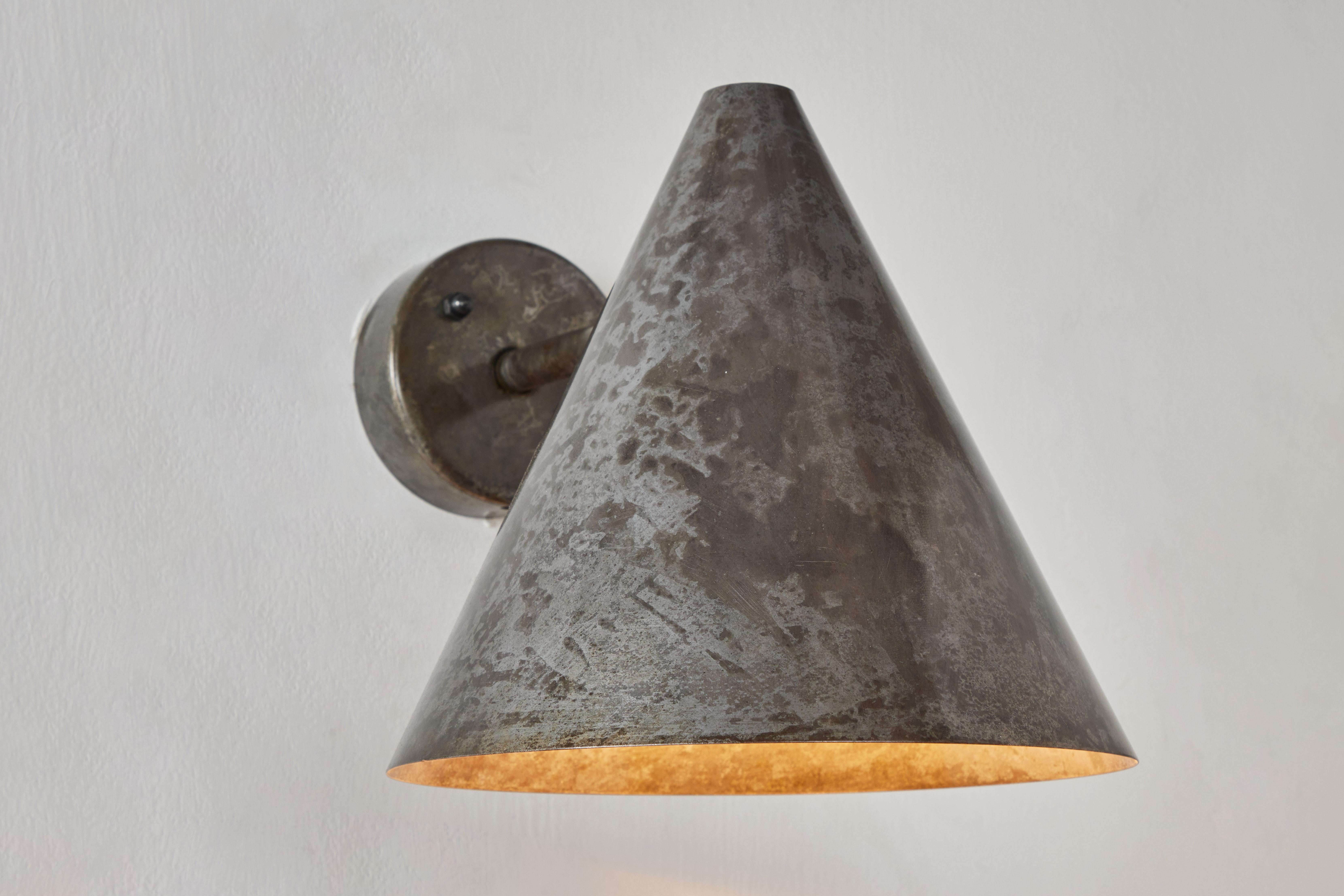 Pair of Hans-Agne Jakobsson 'Tratten' Outdoor Sconces in Steel For Sale 5