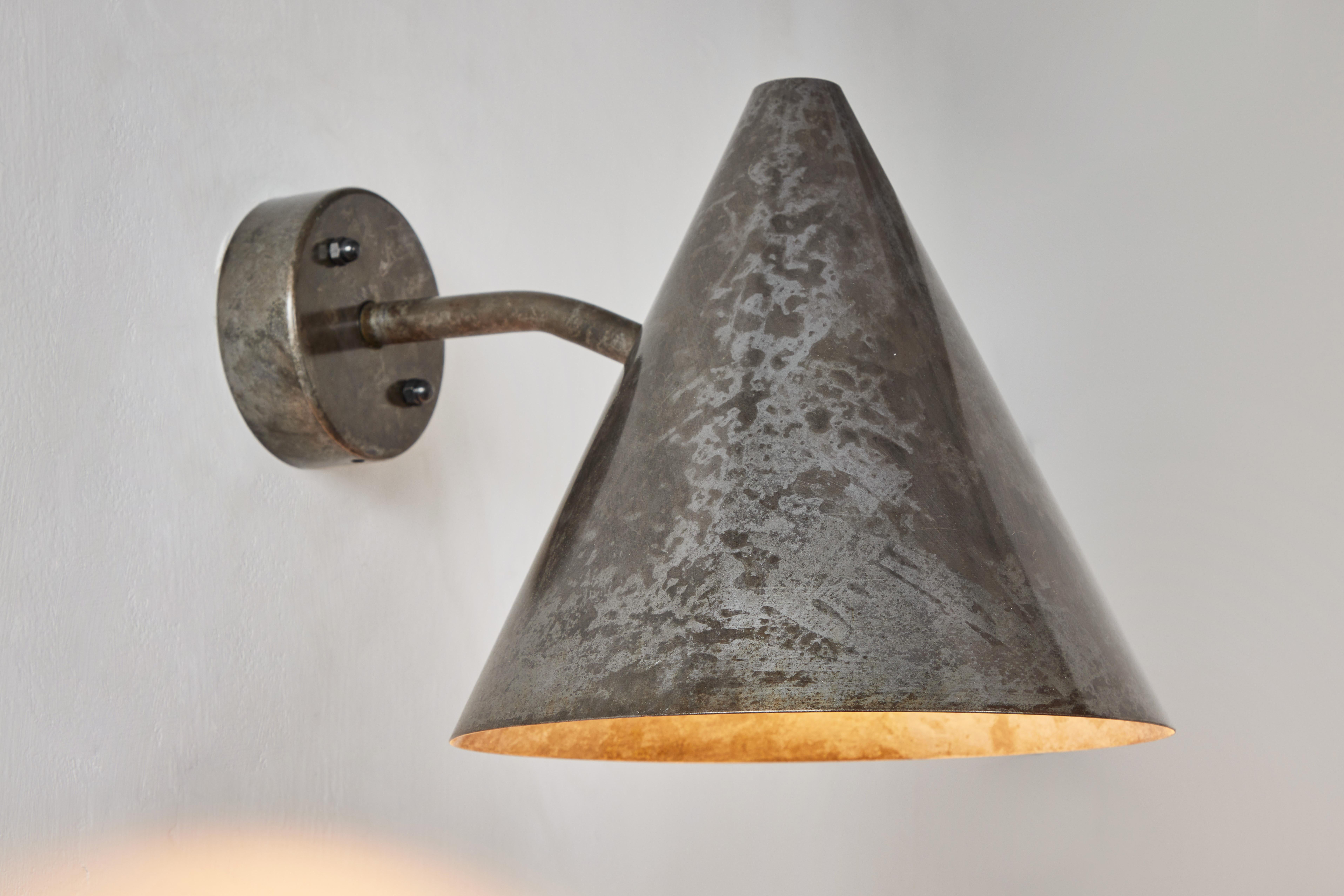 Pair of Hans-Agne Jakobsson 'Tratten' Outdoor Sconces in Steel For Sale 6