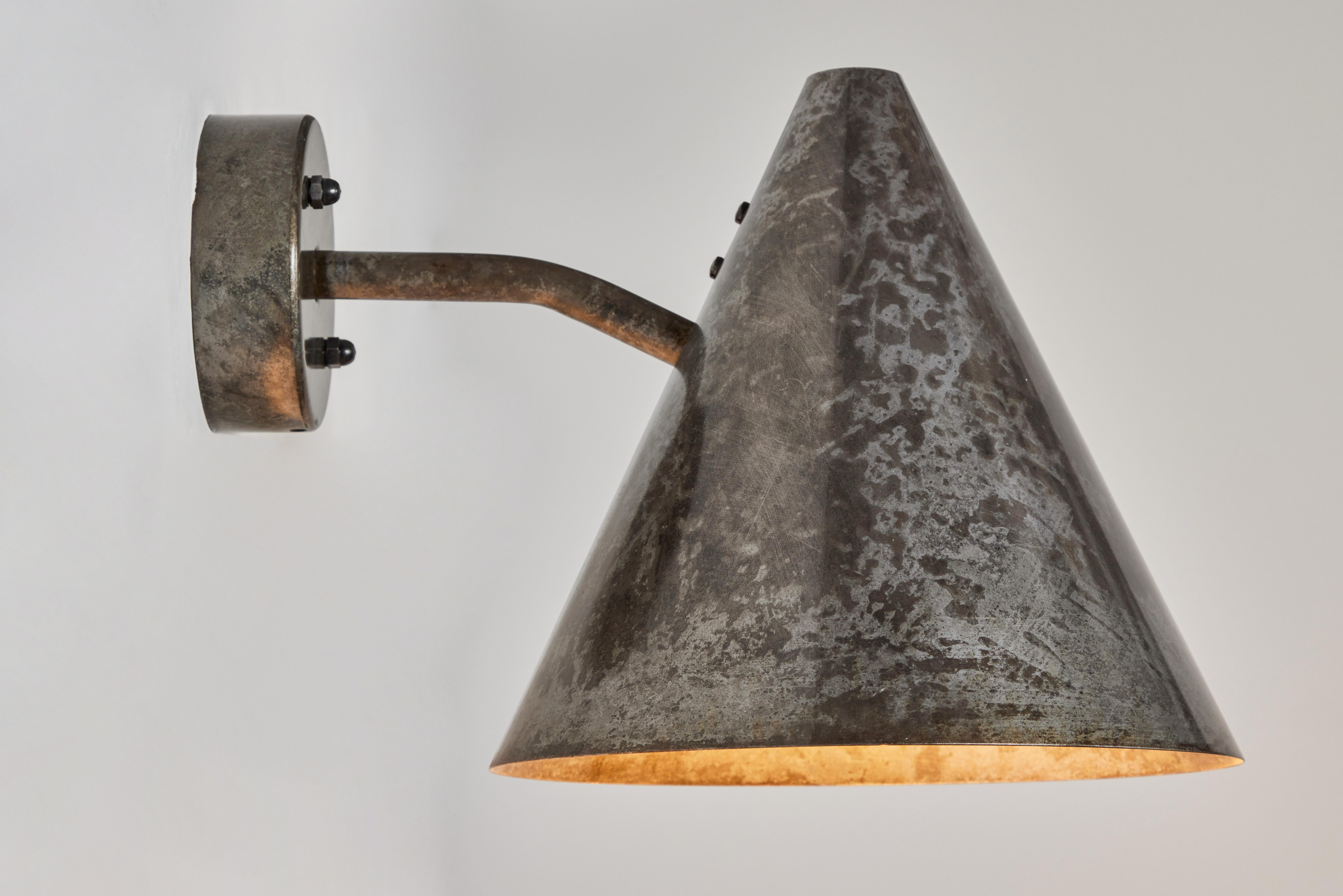 Pair of Hans-Agne Jakobsson 'Tratten' Outdoor Sconces in Steel For Sale 7