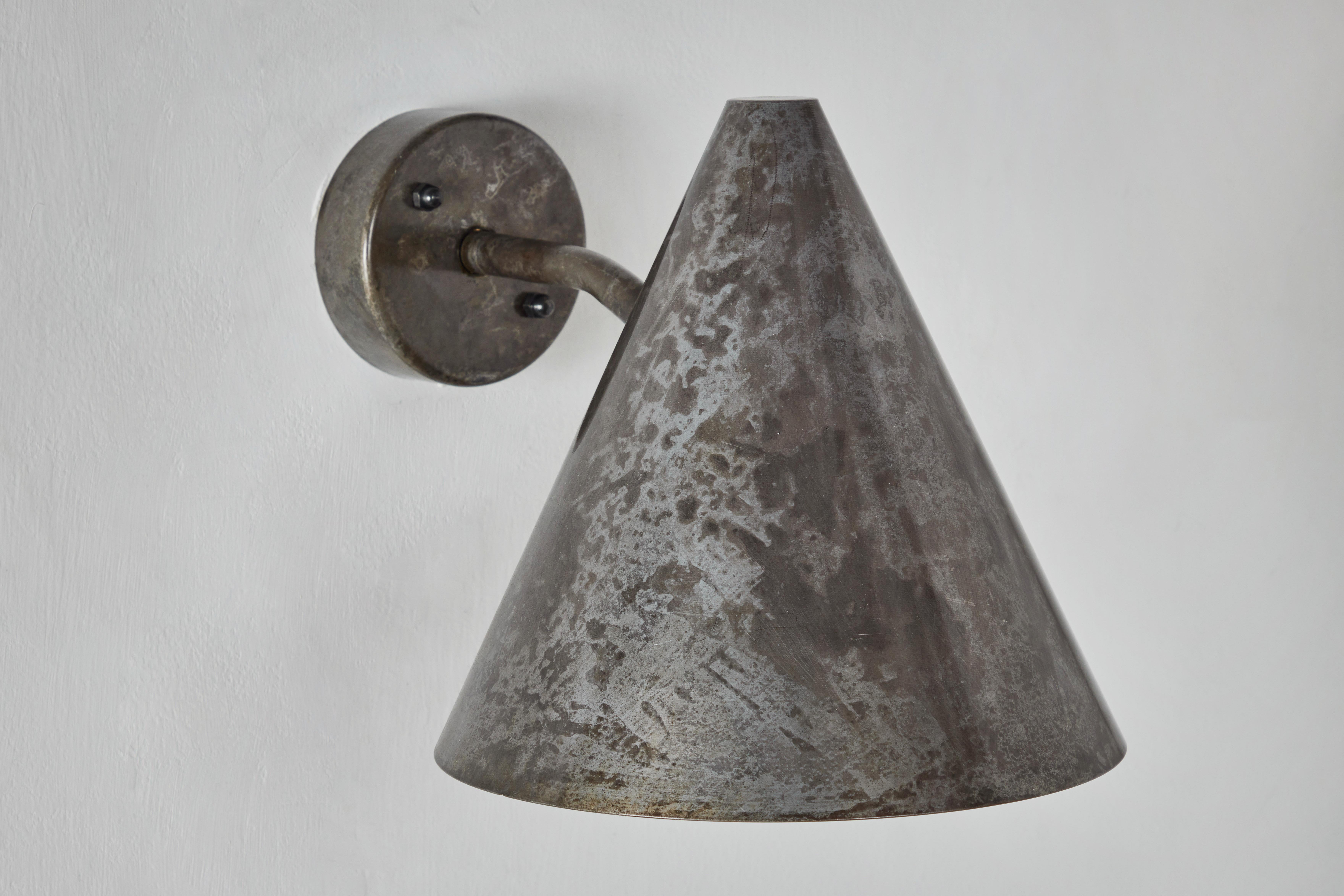 Contemporary Pair of Hans-Agne Jakobsson 'Tratten' Outdoor Sconces in Steel For Sale