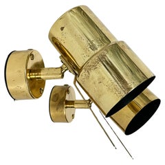 Paire de lampes murales Hans-Agne Jakobsson Appliques en laiton Lampes d'appoint suédoises années 1970