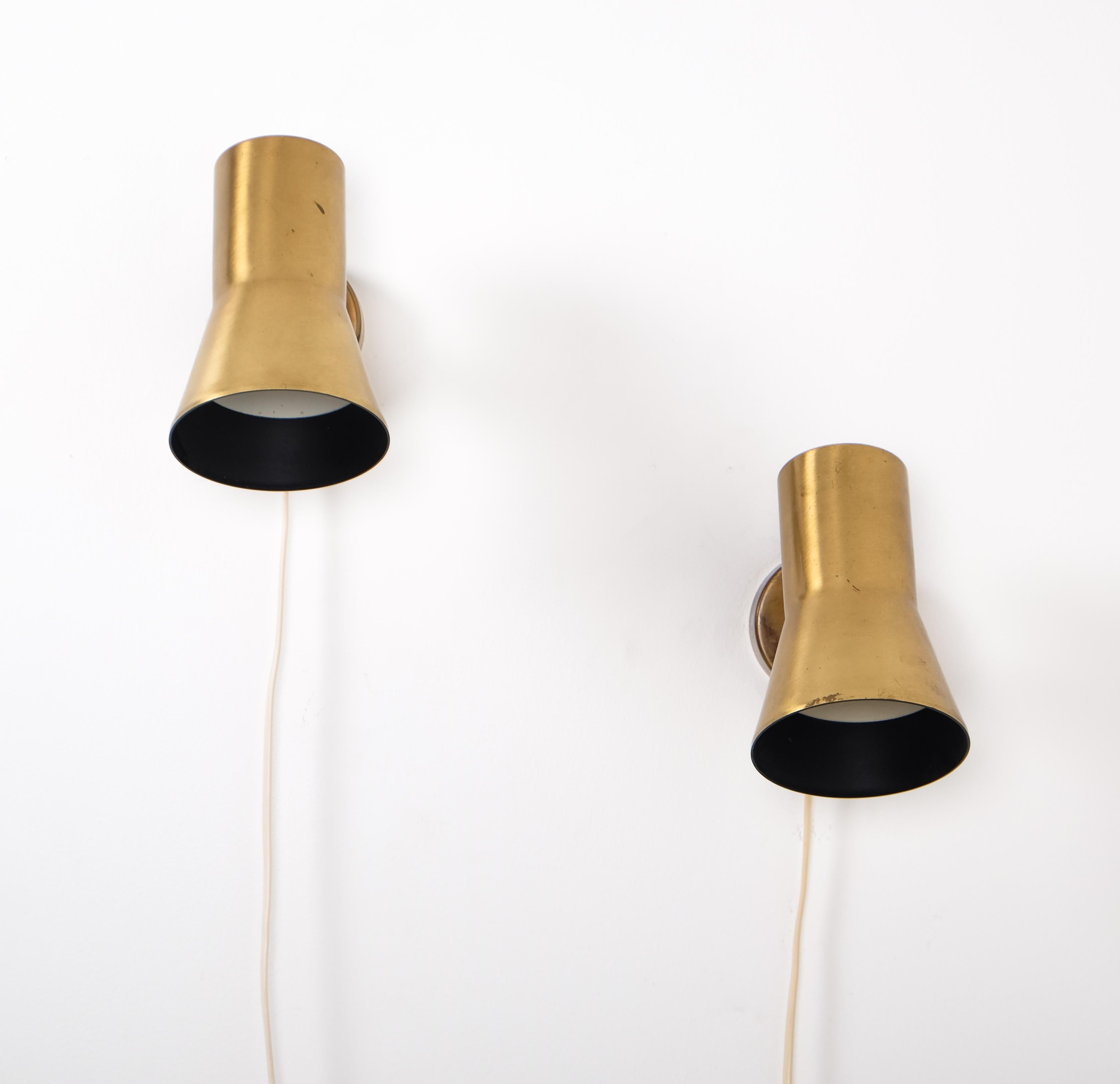 Ein Paar Hans-Agne Jakobsson Wall Lights, 1960er Jahre im Zustand „Gut“ im Angebot in Stockholm, SE