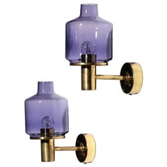 Pair of Hans-Agne Jakobsson Wall Lights, Model V-212, Purple