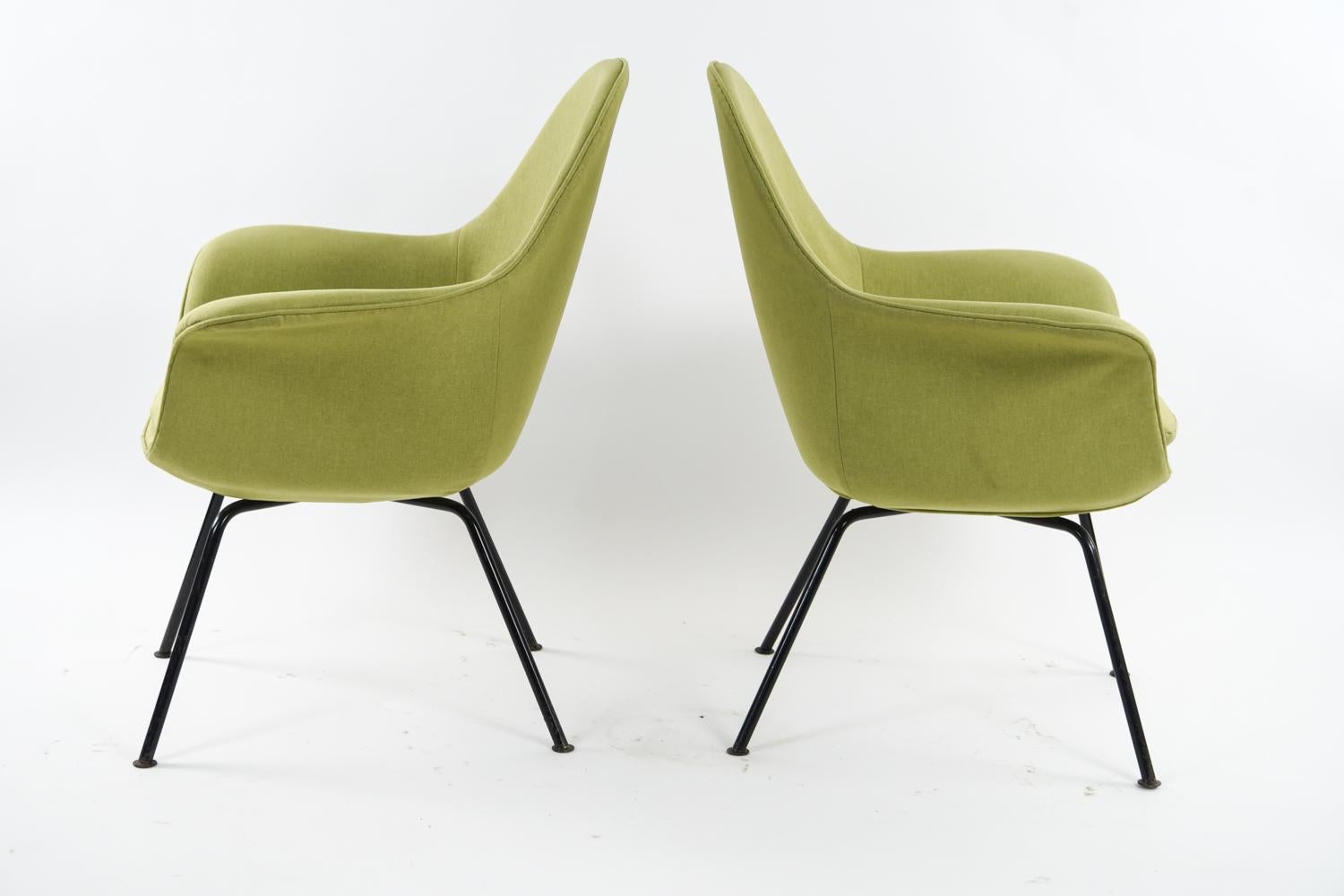 Swiss Pair of Lounge Chairs by Hans Bellman for Strässle, circa 1954