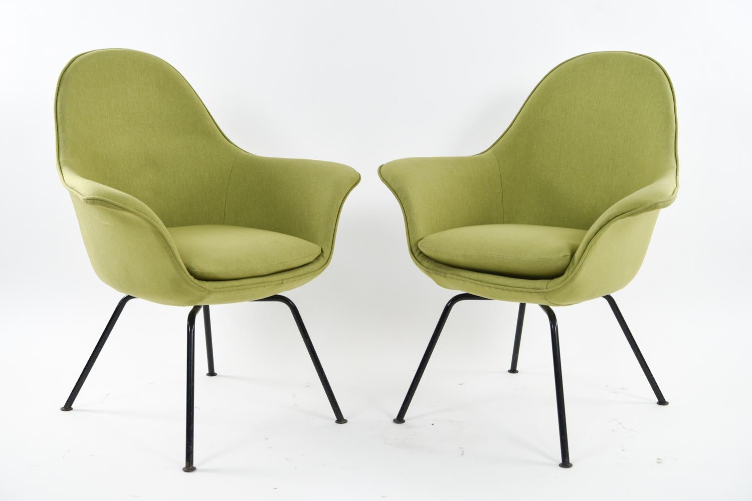 Upholstery Pair of Lounge Chairs by Hans Bellman for Strässle, circa 1954