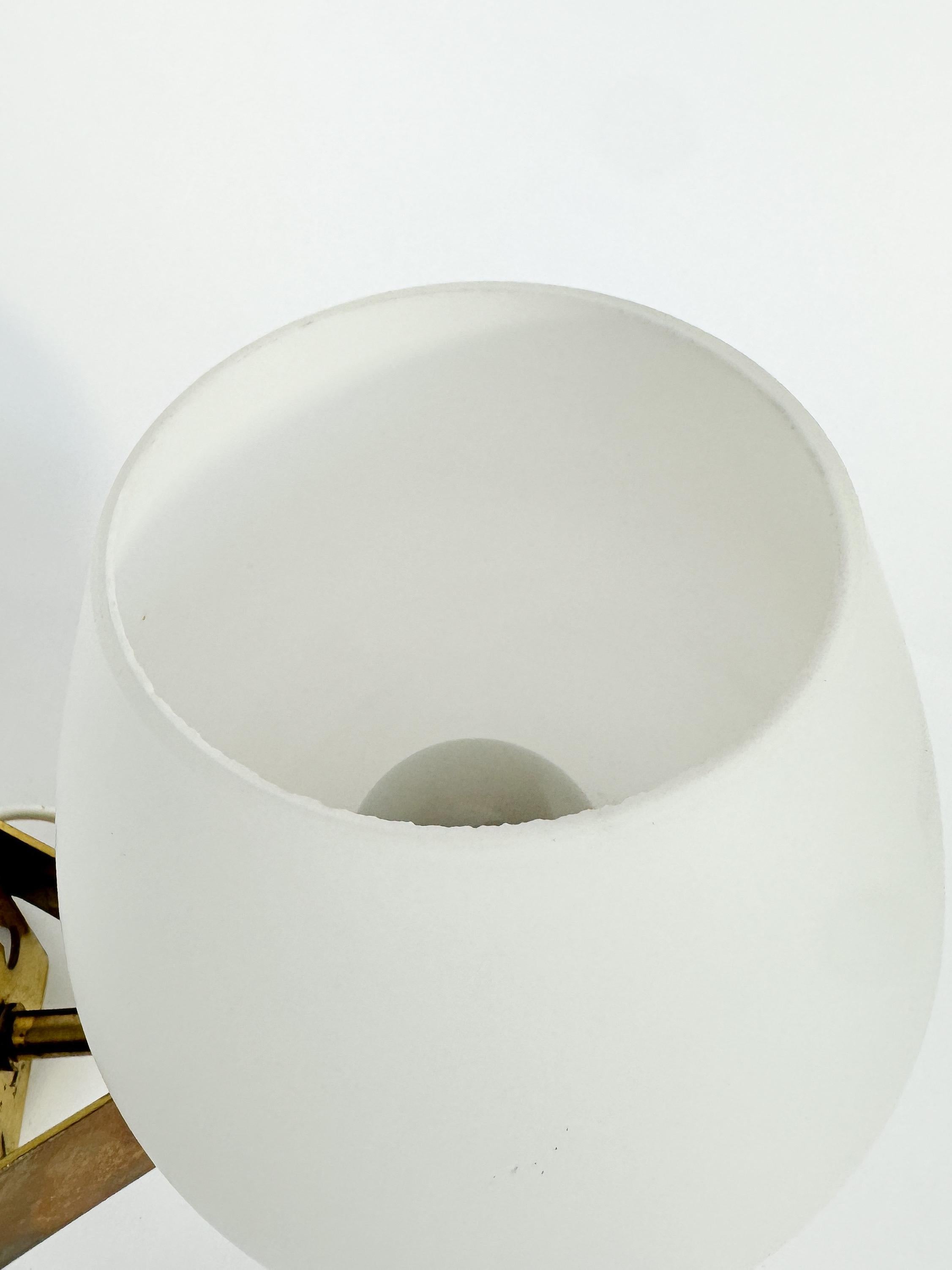 Pair of Hans Bergström Sconces Wall Lamps Brass Opaline Glass Atelje Lyktan 3
