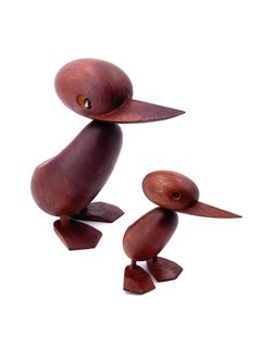 Pair of Hans Bolling Teak Duck Sculptures by Torben Orskov