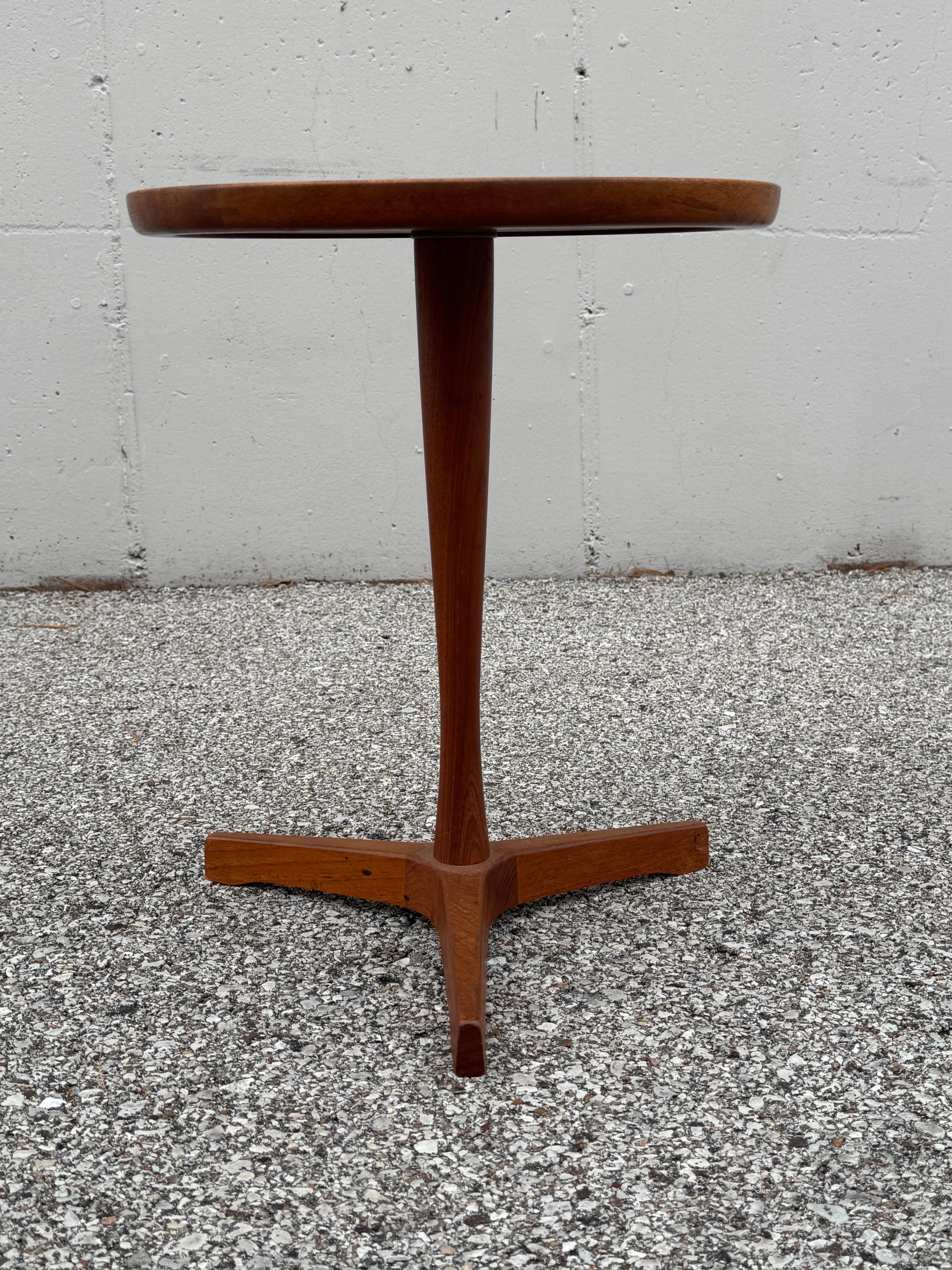 Pair of Hans C. Andersen Danish Teak Side Tables Black Tops by Artex of Denmark For Sale 5