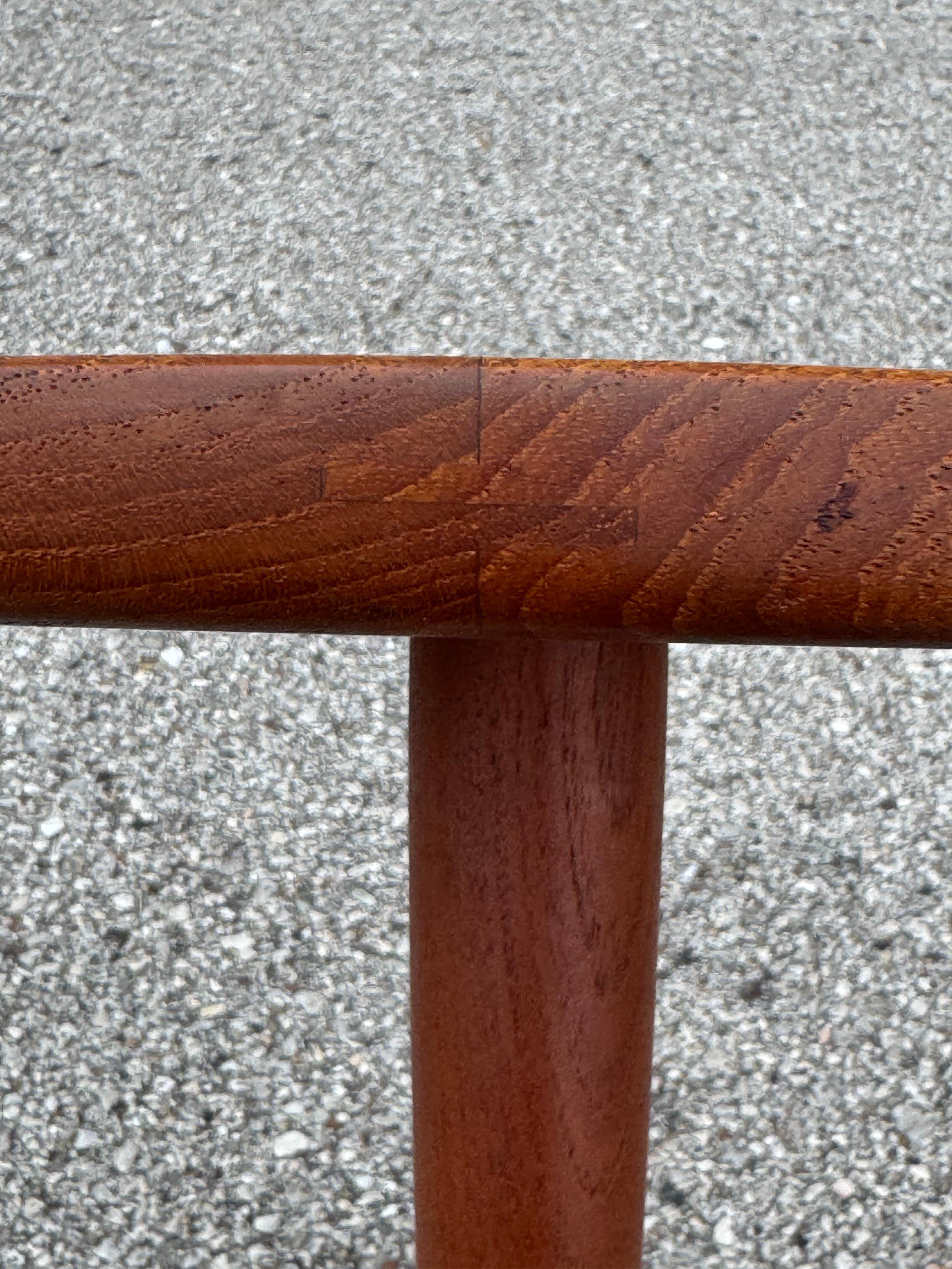 Pair of Hans C. Andersen Danish Teak Side Tables Black Tops by Artex of Denmark For Sale 12