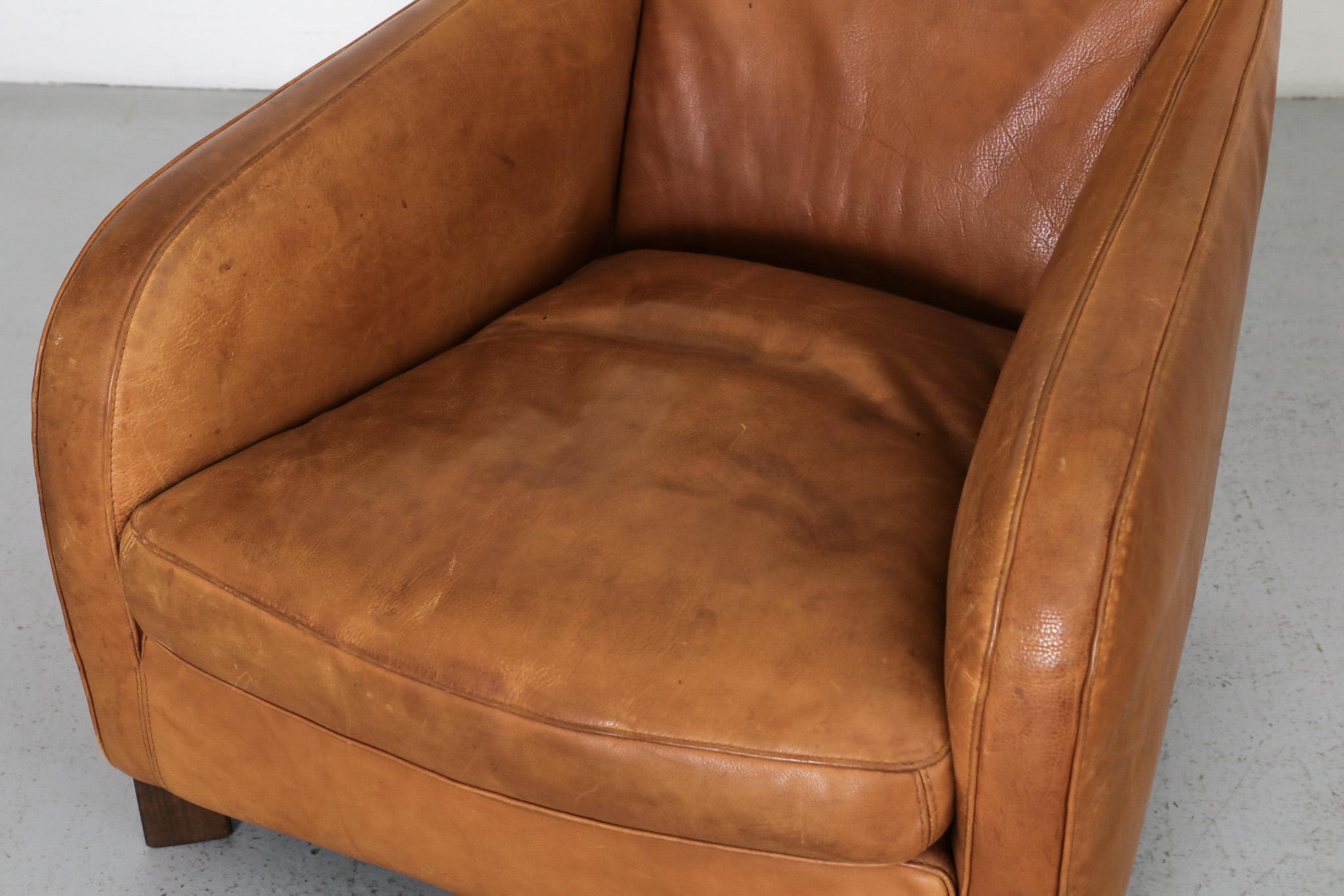 Pair of Hans Hopfer 'Why Not' Cognac Leather Lounge Chairs for Molinari 5