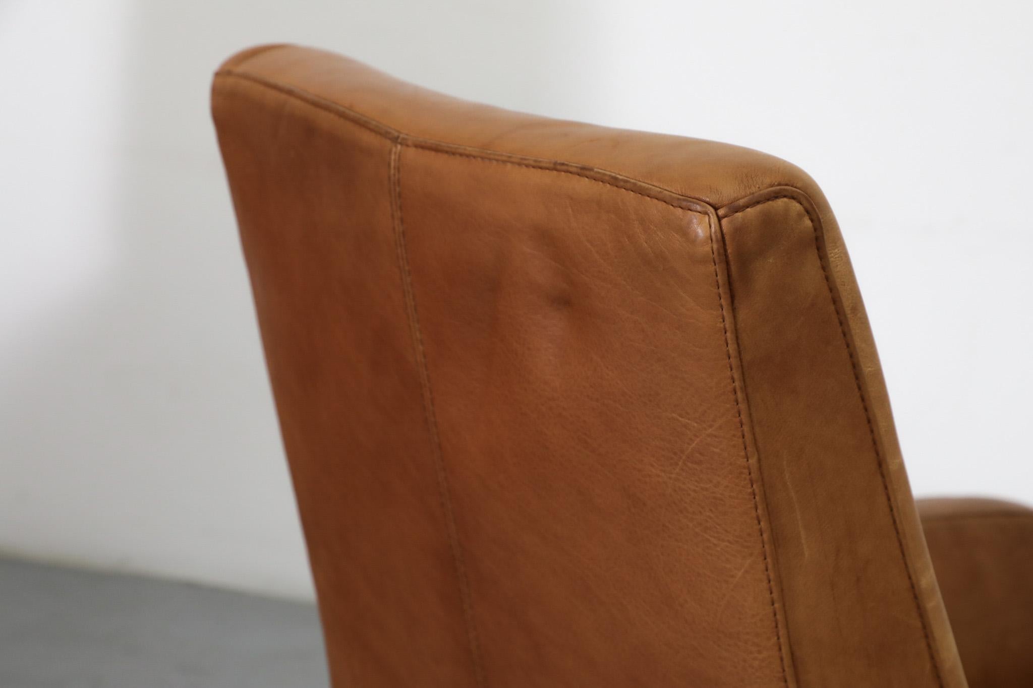 Pair of Hans Hopfer 'Why Not' Cognac Leather Lounge Chairs for Molinari 8