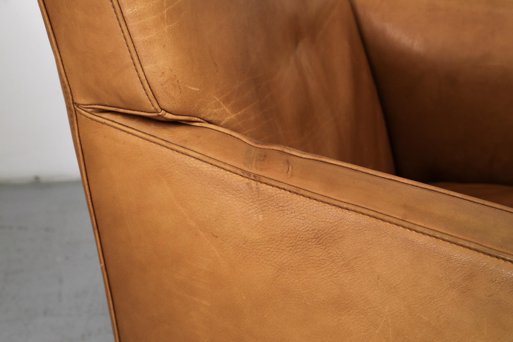 Pair of Hans Hopfer 'Why Not' Cognac Leather Lounge Chairs for Molinari 11
