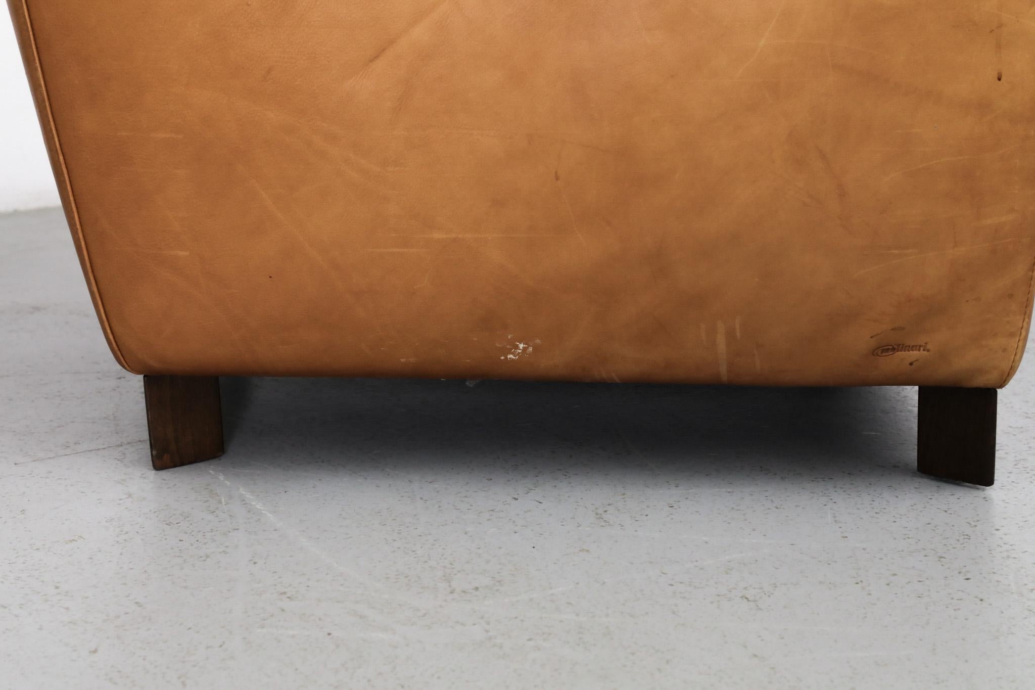 Pair of Hans Hopfer 'Why Not' Cognac Leather Lounge Chairs for Molinari 13